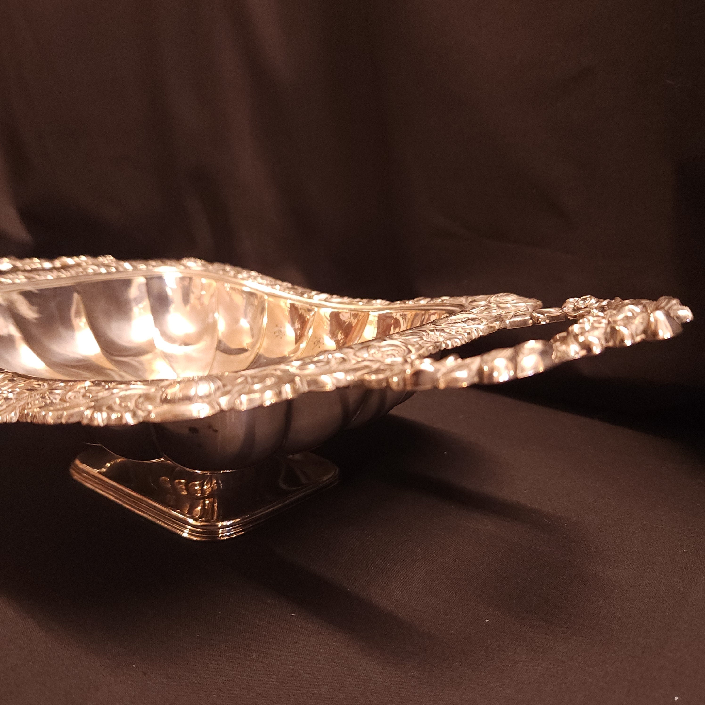 Handled Fruit Bowl,  Walker & Hall Silverplate, Circa 1906