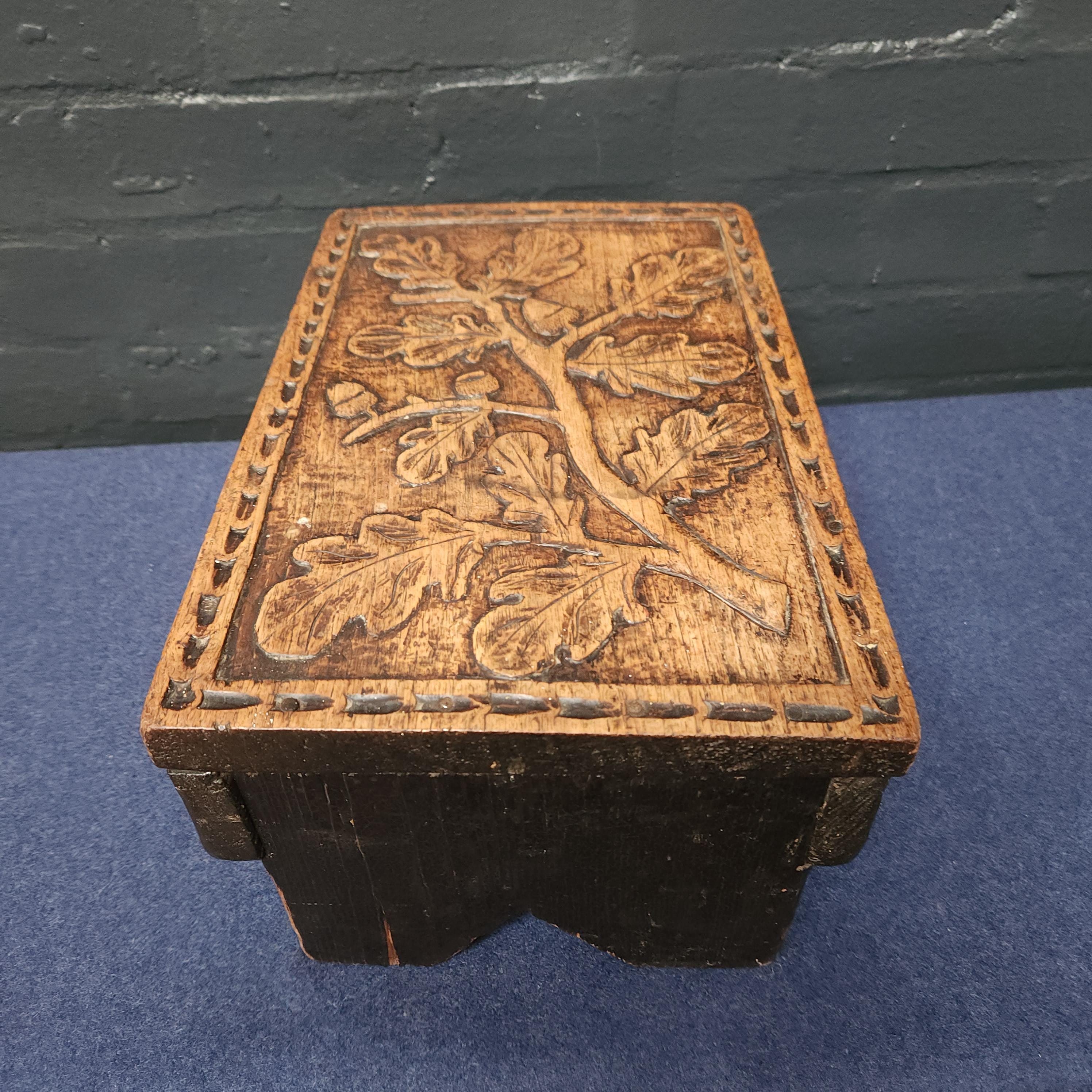 Rustic Carved Foot Stool