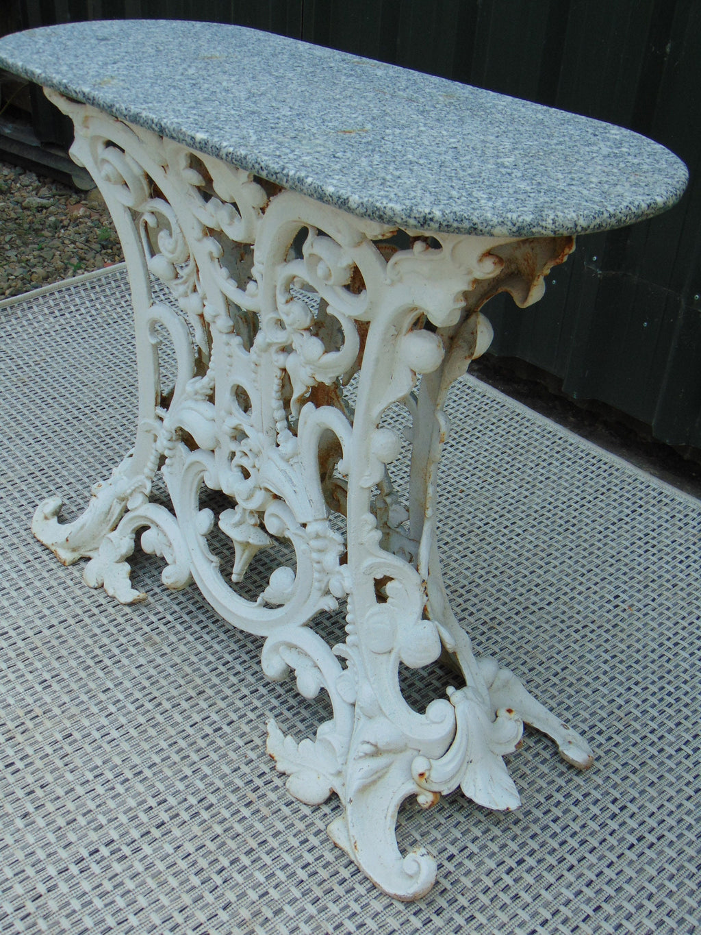 Victorian Cast Iron Marble Topped Table