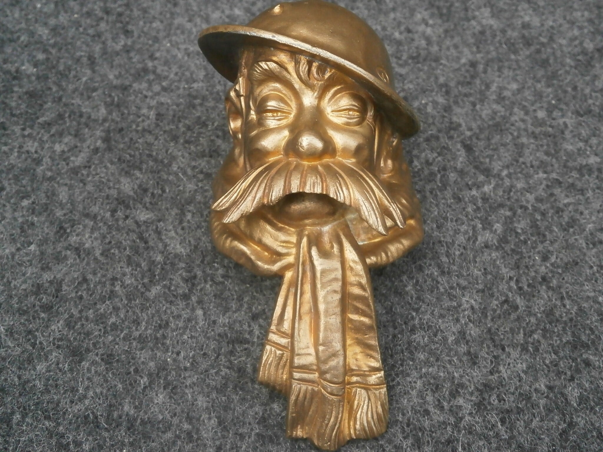 Early 20thC Patinated Bronze Old Bill Car Mascot - Bruce Bairnsfather