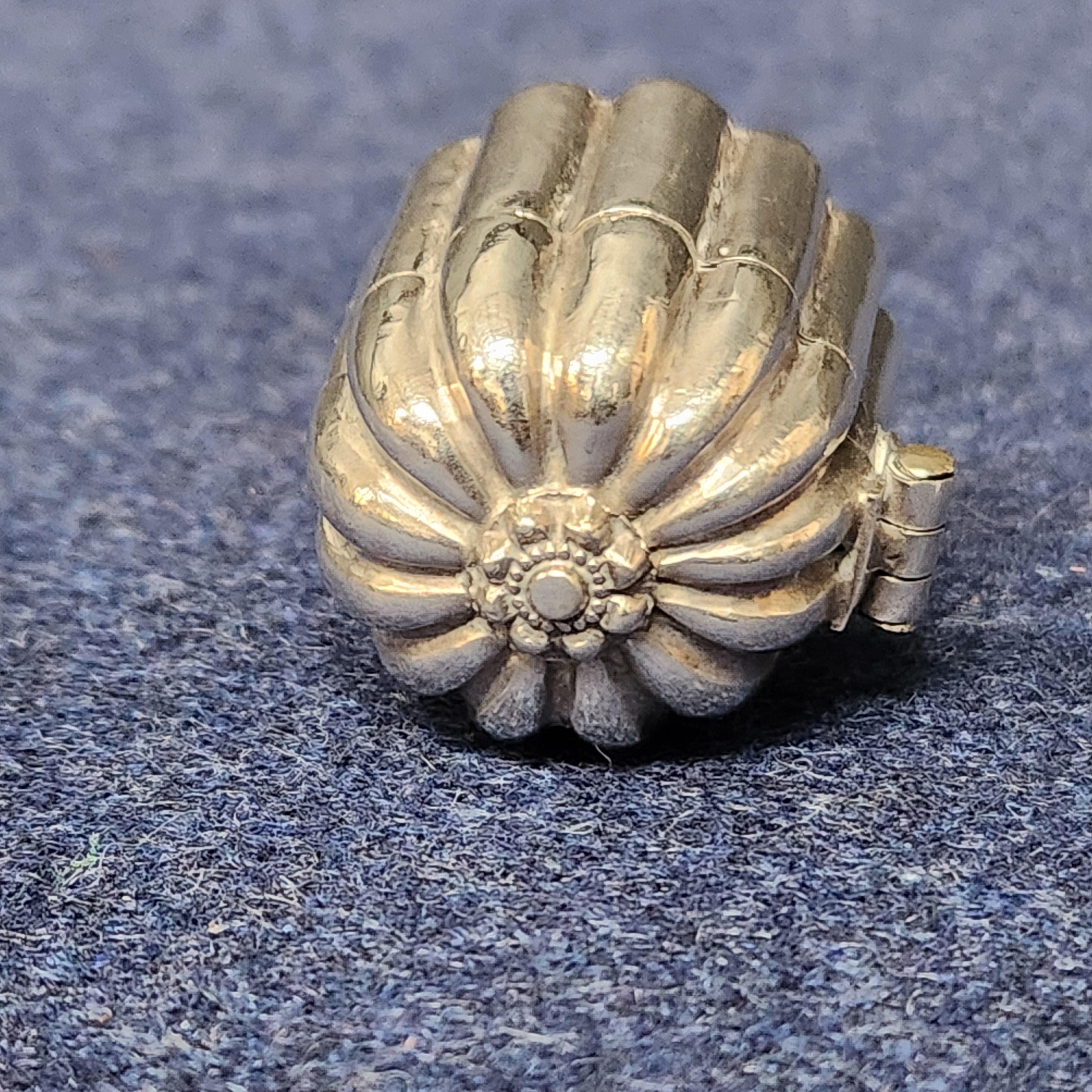 White Metal Pill Box