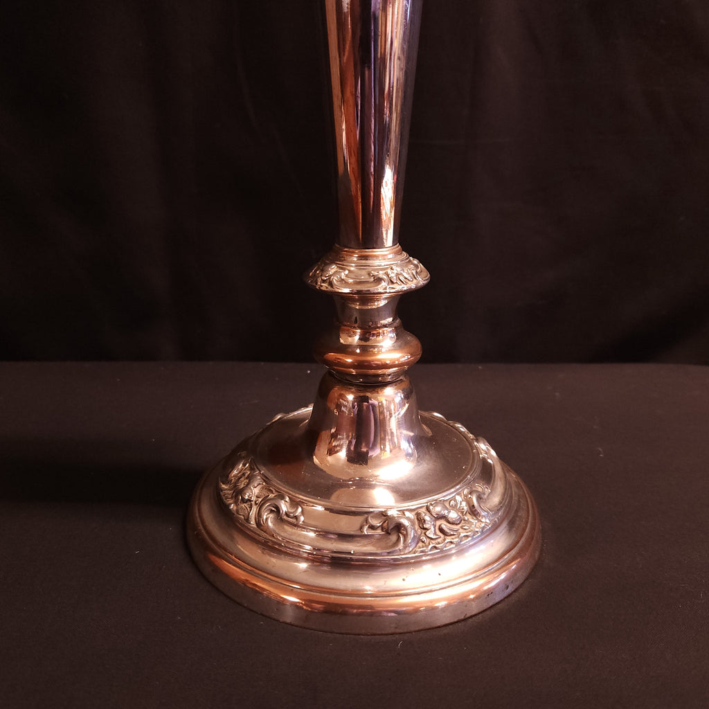 Victorian Silver Plate Candlestick With Snuffer