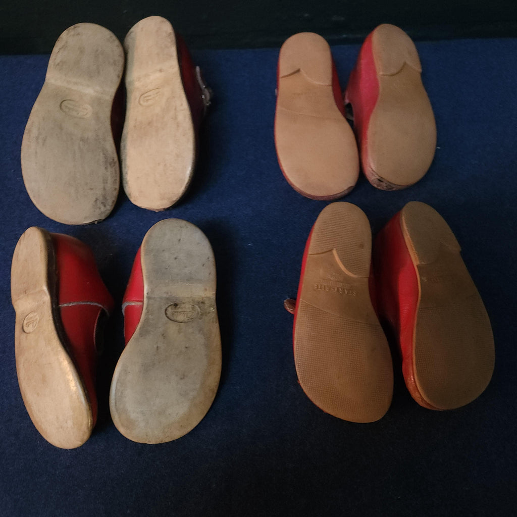 Vintage Childrens Red Leather Shoes, Start-Rite and Clarks