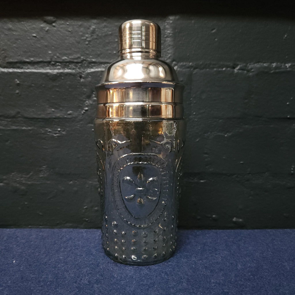 Vintage Silvered Glass & White Metal Cocktail Mixer