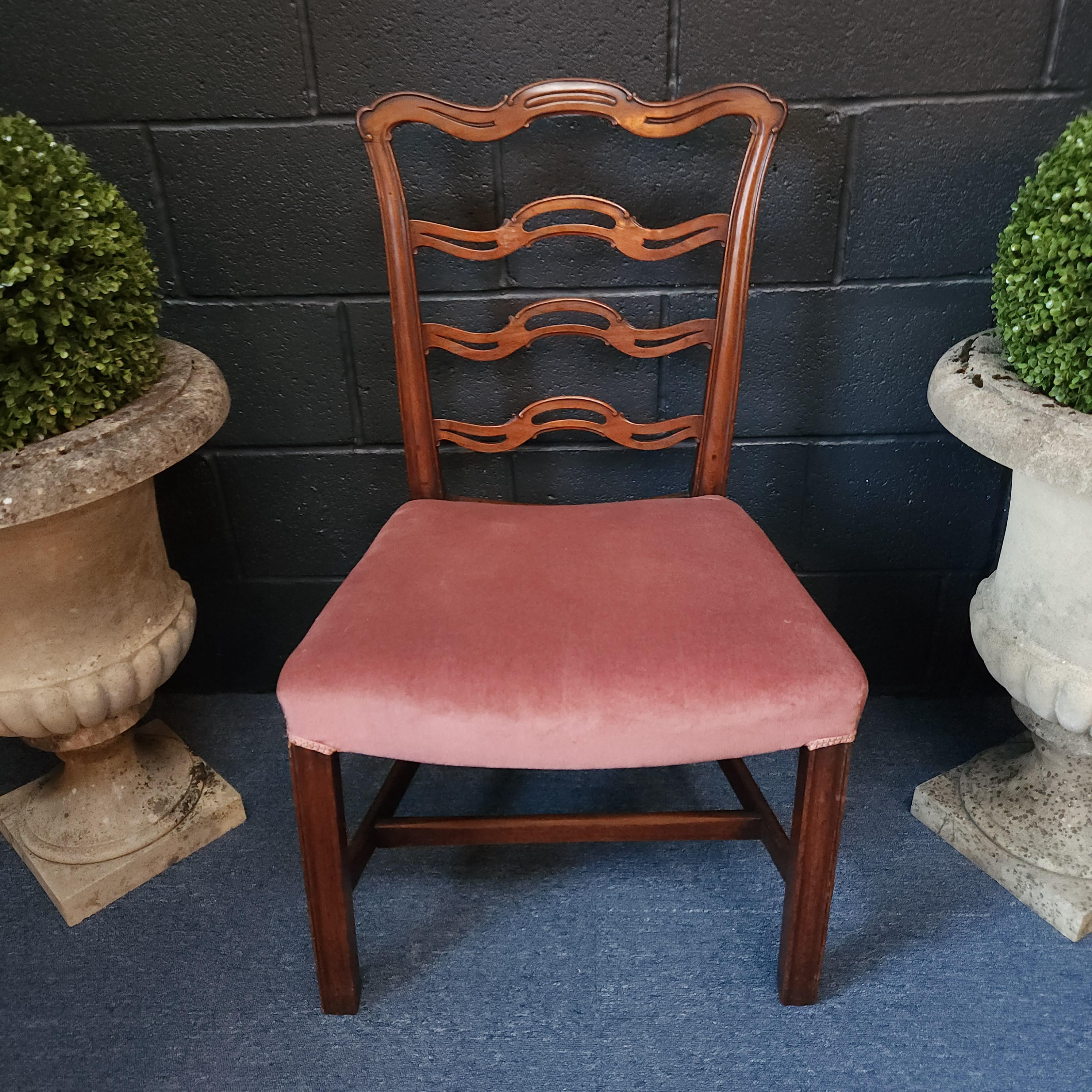 Set of Six George III 'Wavy' Ladderback Mahogany Dining Chairs