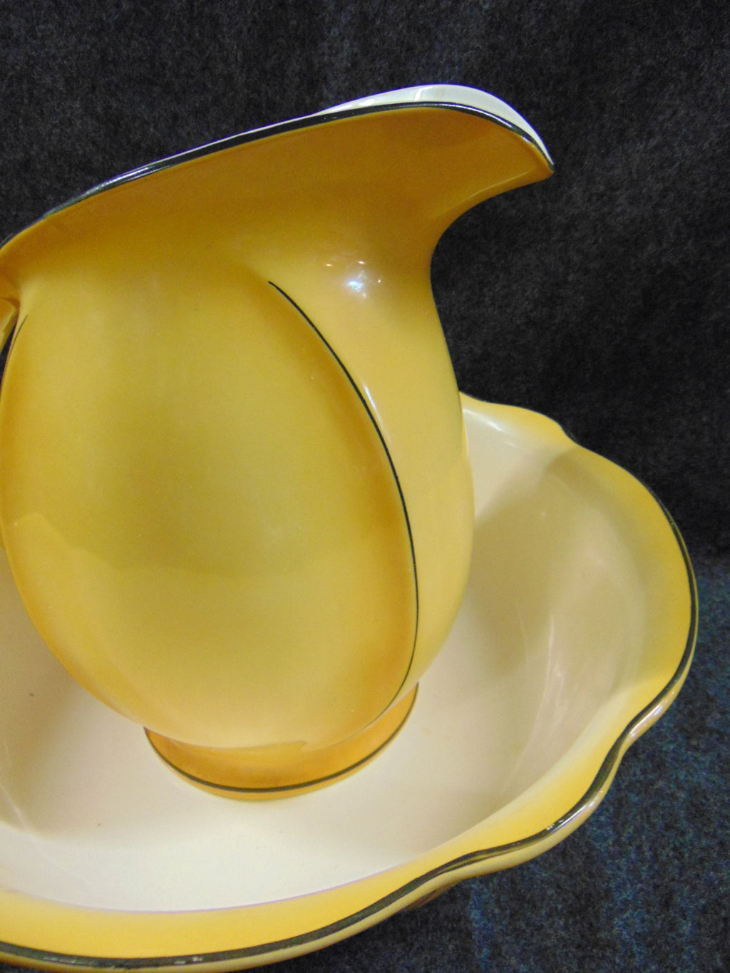 Art Nouveau Yellow Wash Jug and Bowl