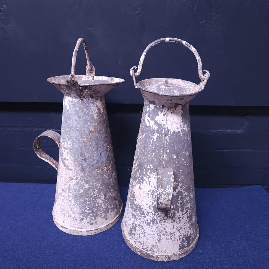 Pair Cornish Zinc & Aluminium Milk Churns Circa Mid to Late 19thC