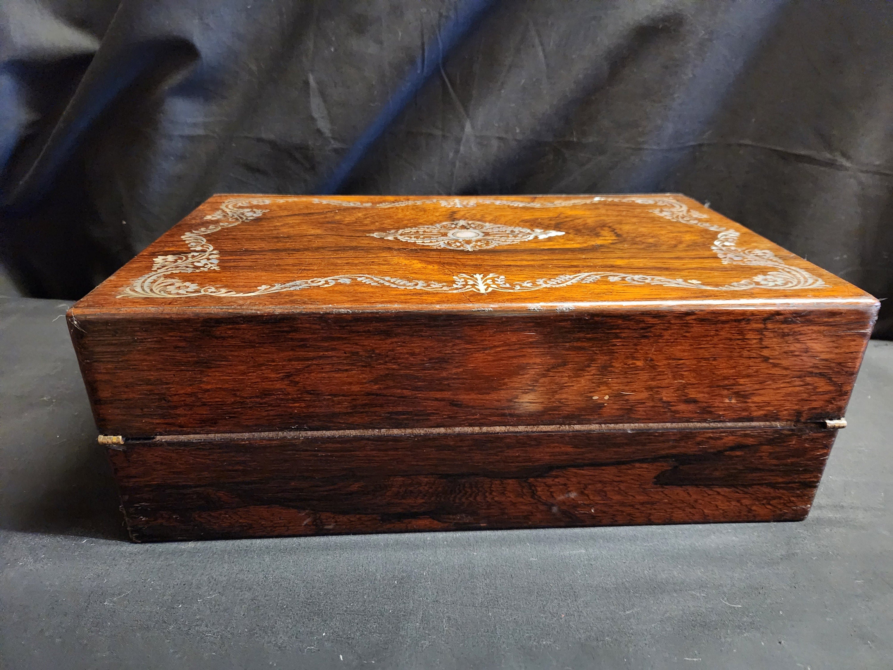 RESERVED **** Victorian Rosewood, Mother of Pearl Inlaid, Writing Slope