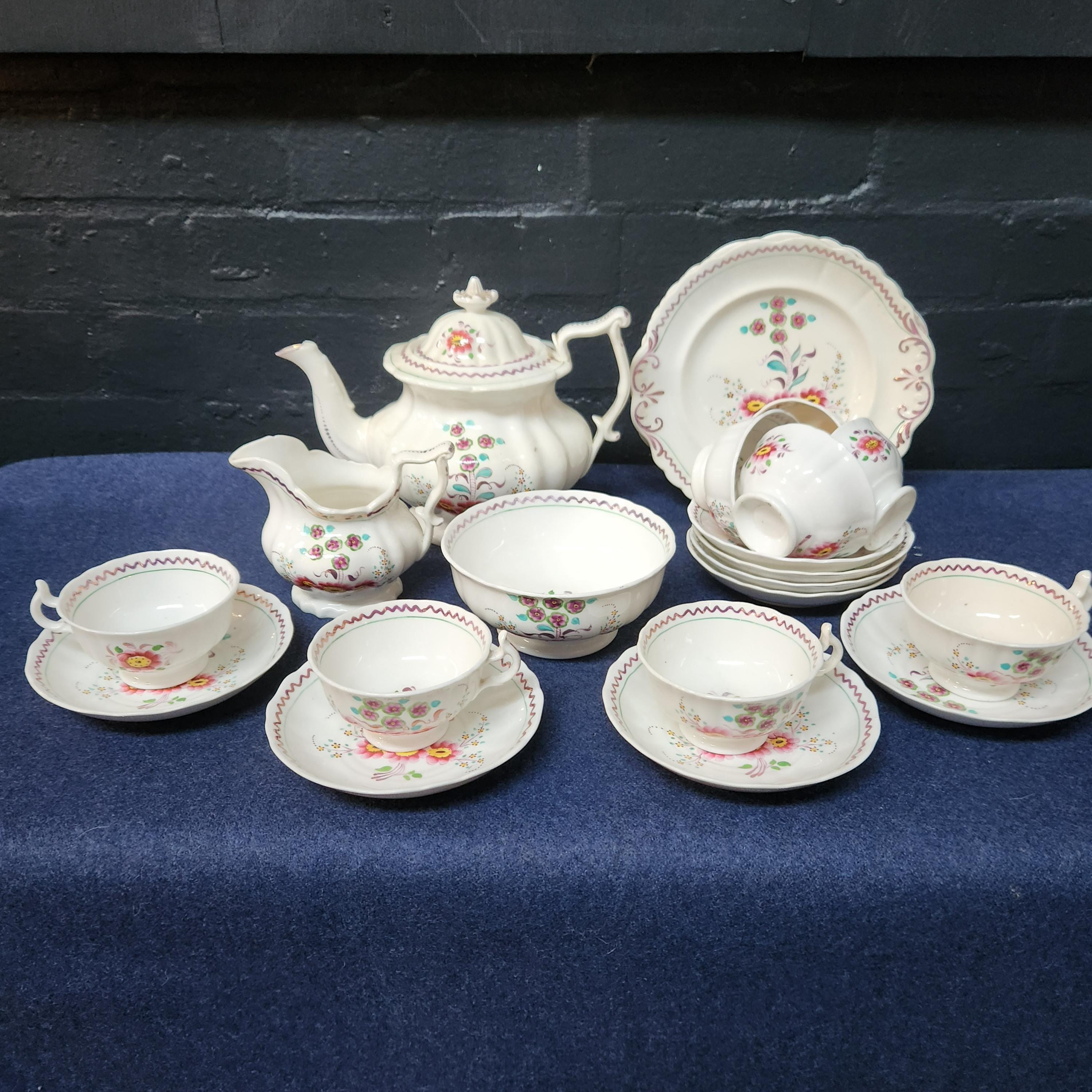 18thC Soft Paste Porcelain Tea Set - Possibly Newhall