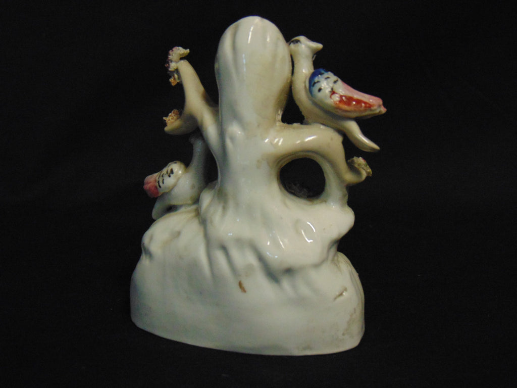 Victorian Staffordshire Spill Vase - Birds With A Nest