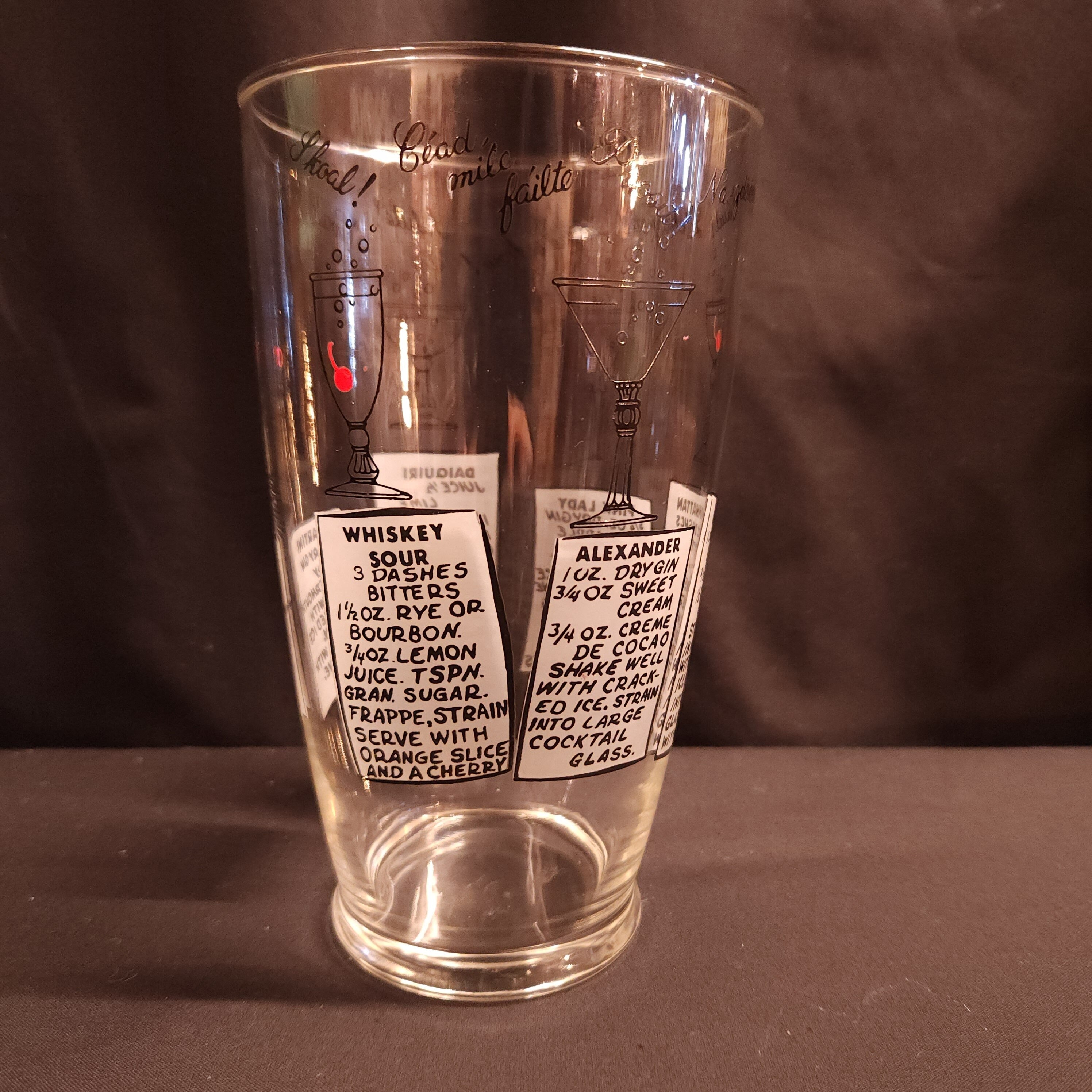 Vintage Retro Circa 1960's Glass Cocktail Mixer