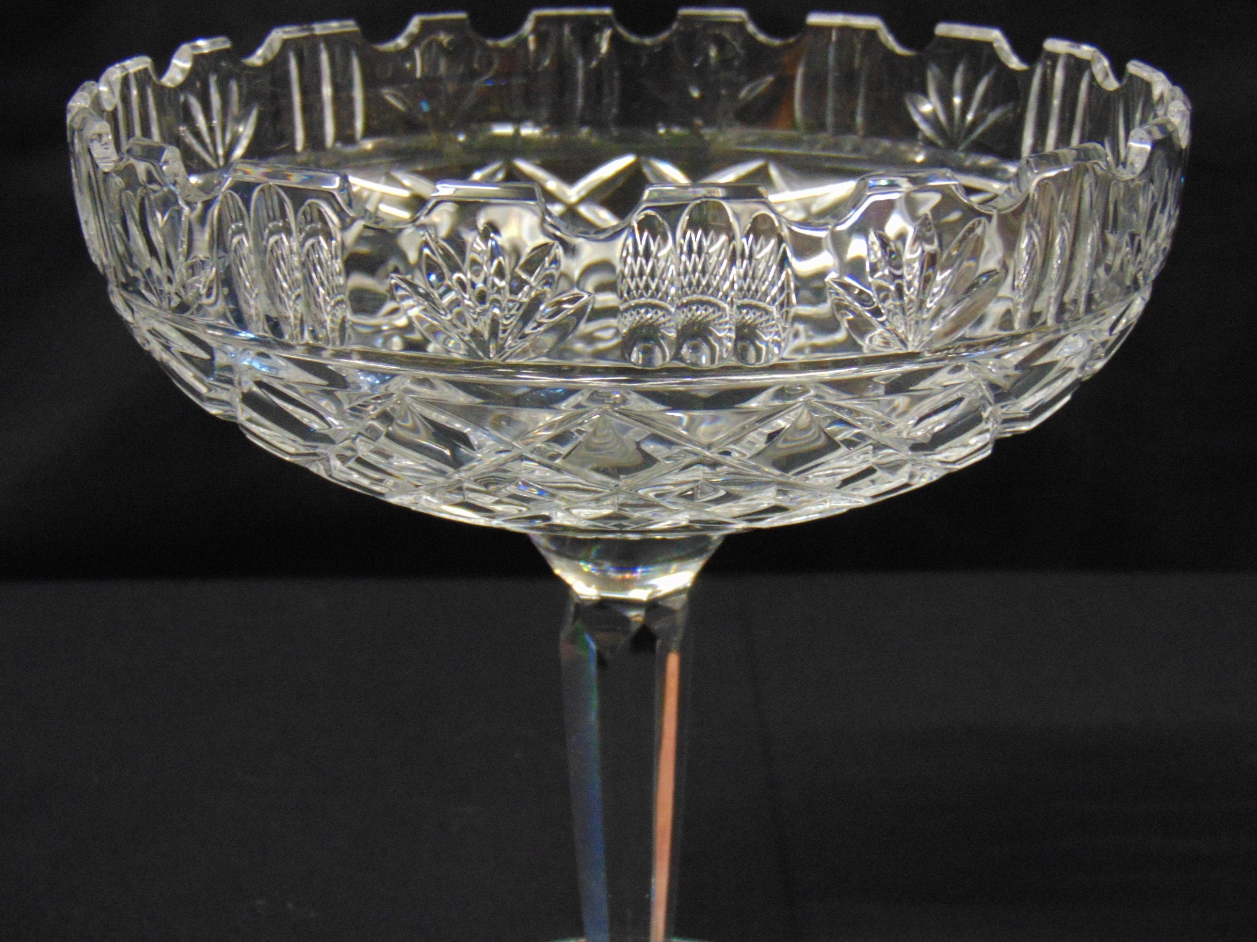 Victorian Hand Cut Crystal Pedestal Comport