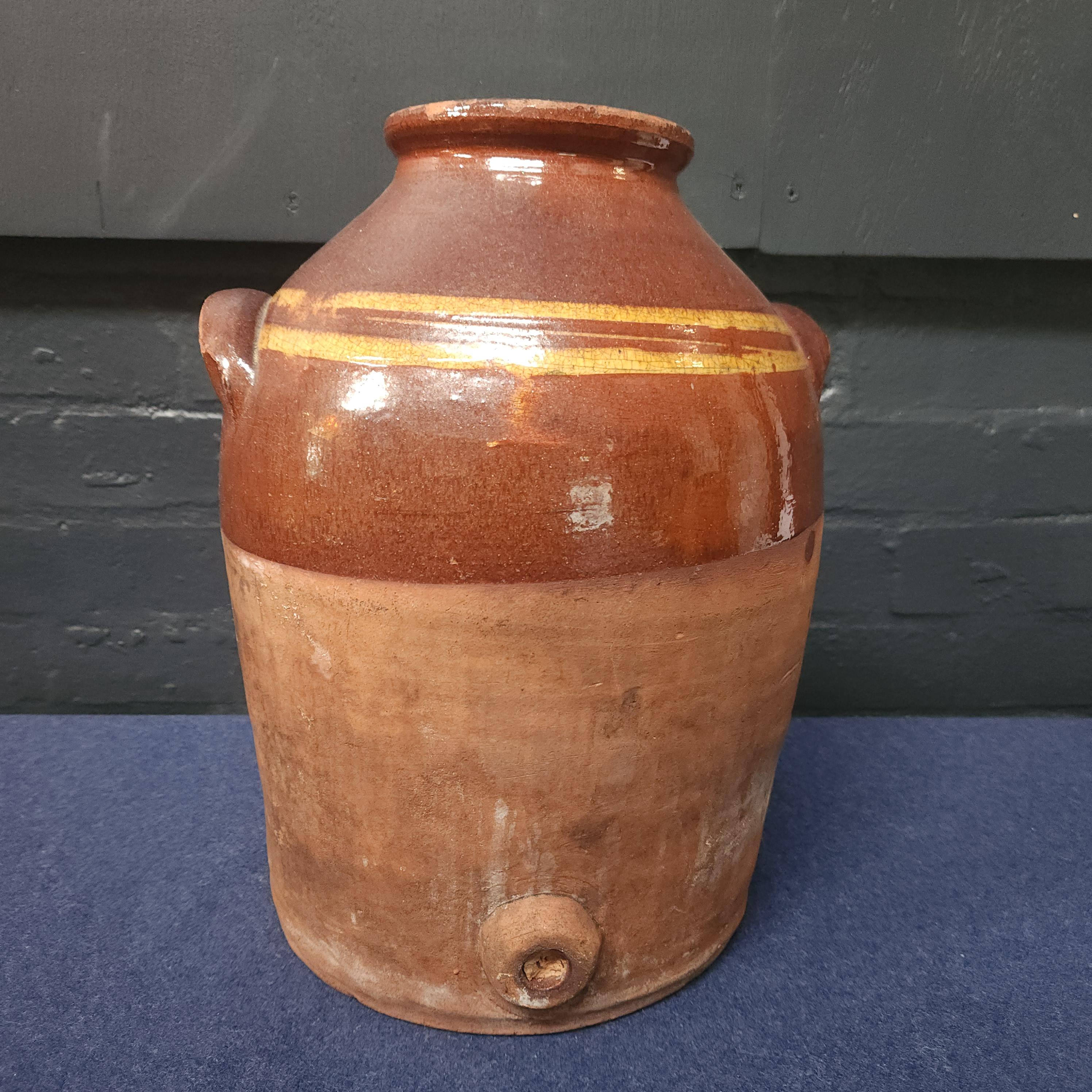 19thC Salopian Terracotta Dairy or Cider Flagon