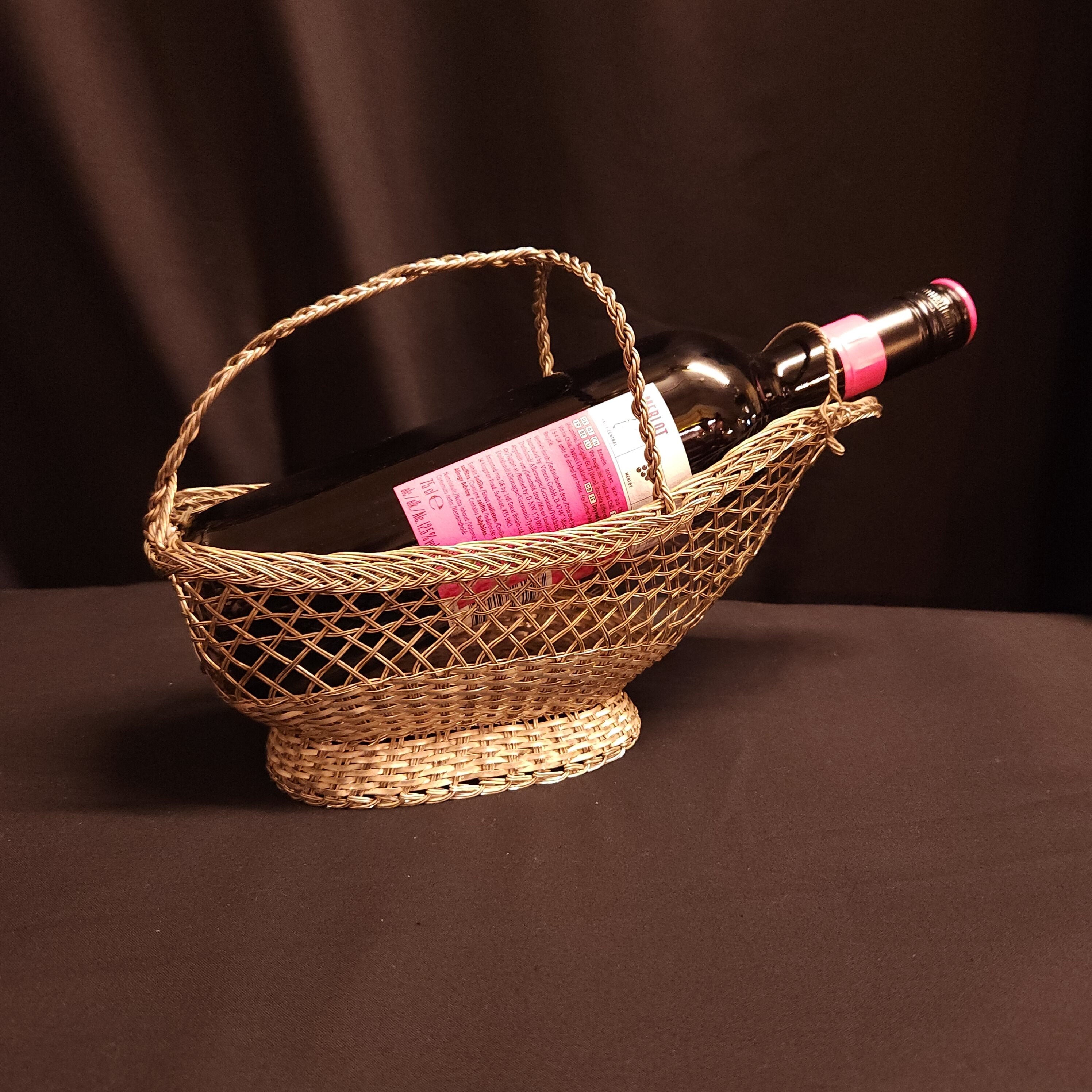 Vintage French Silverplated Wire Wine Bottle Holder