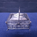 Silverplate & Glass Sardine Dish and Cover