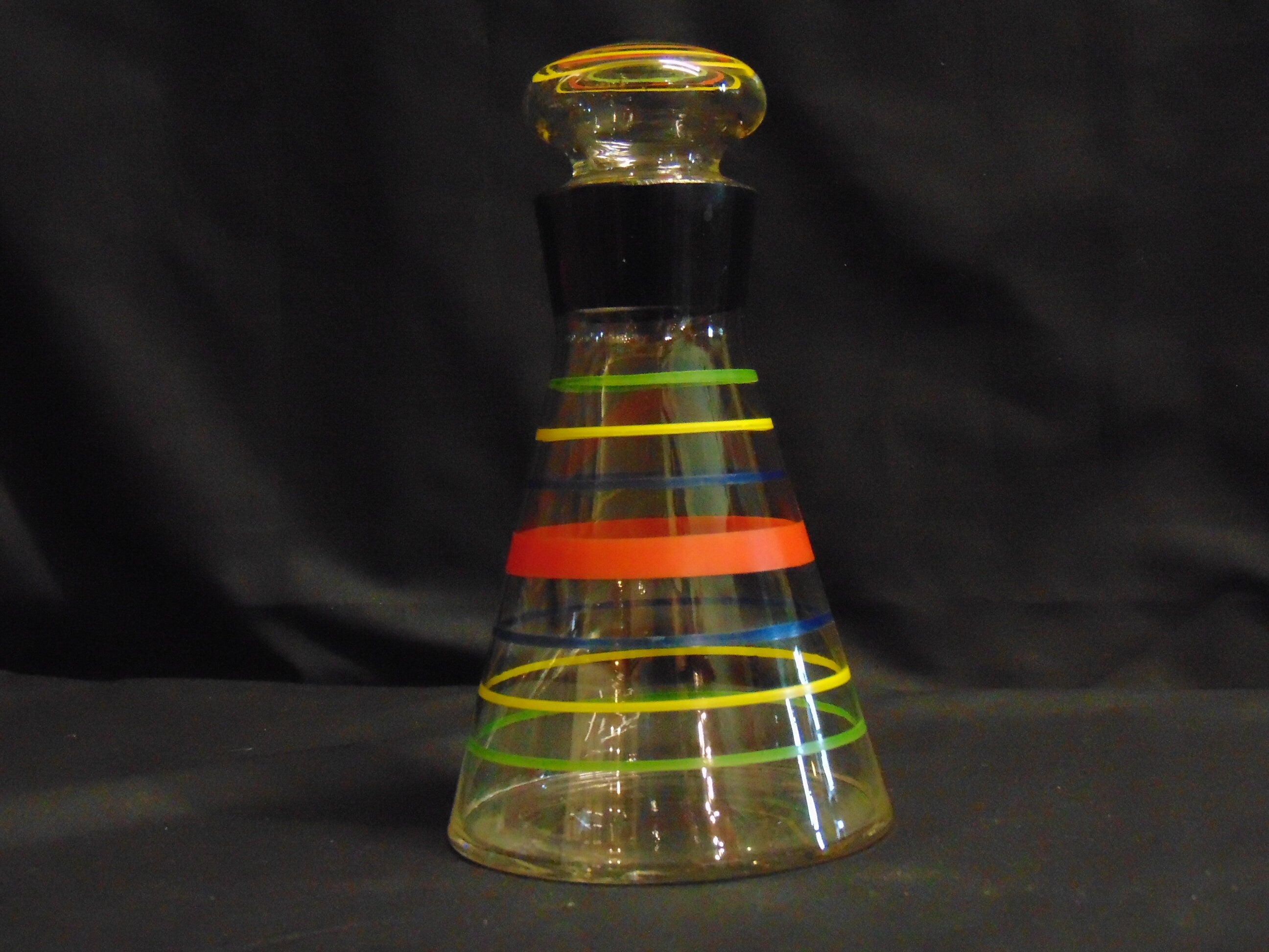 Retro Decanter and Assortment of Glasses Mid Century Continental