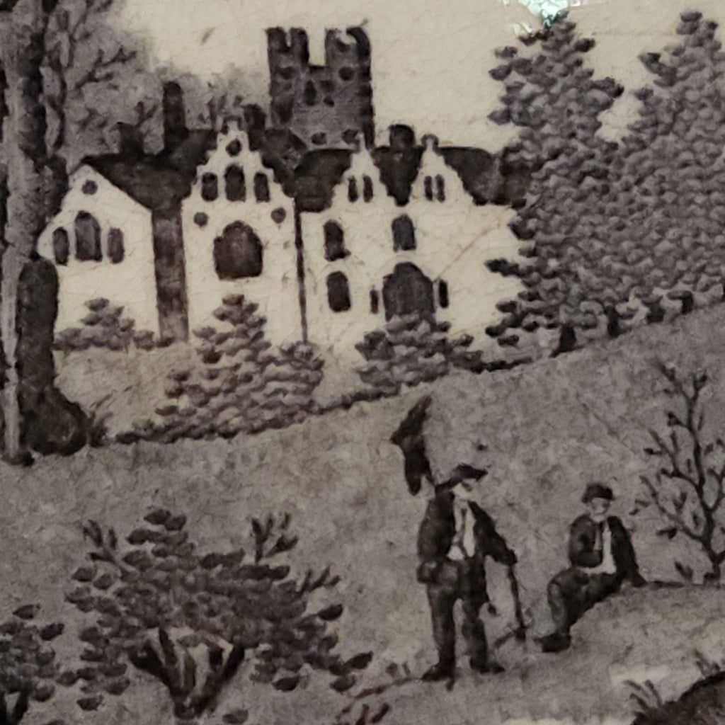 Georgian, W Davenport,  Small Black and White Transfer Plate Circa 1805