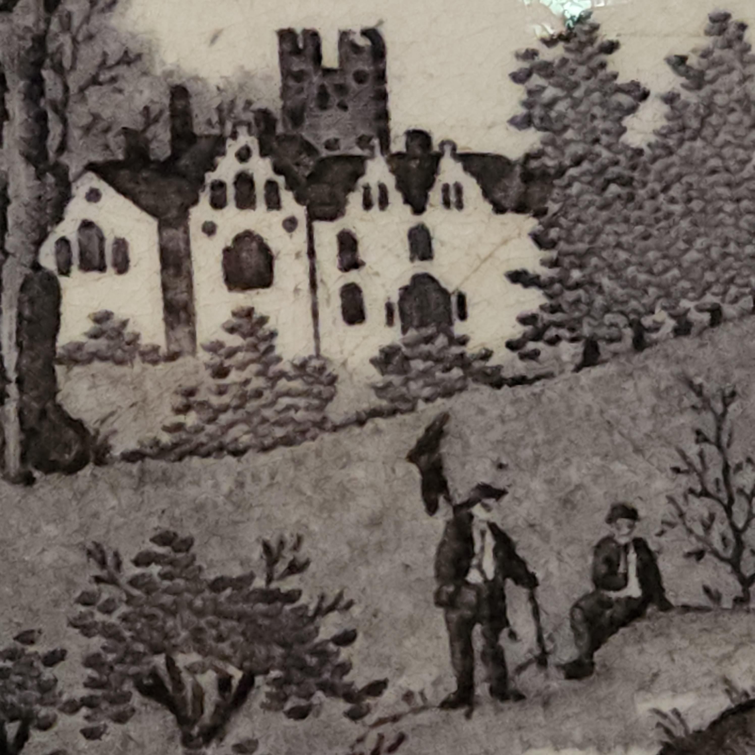 Georgian, W Davenport,  Small Black and White Transfer Plate Circa 1805