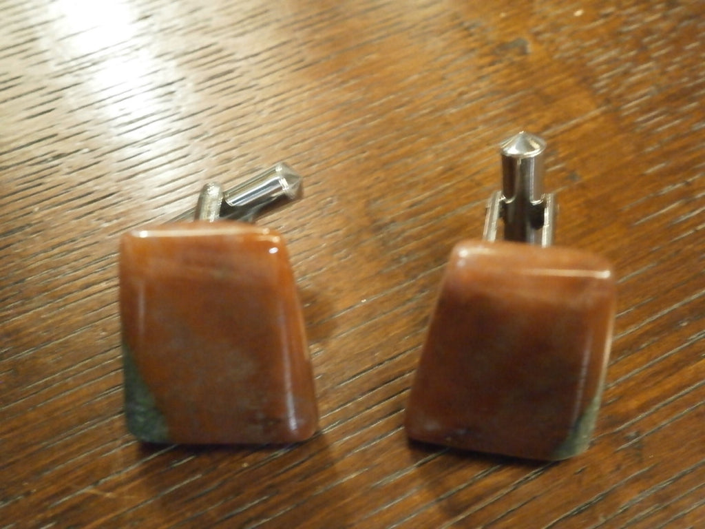 Semi Precious Stone Cuflinks --Vintage