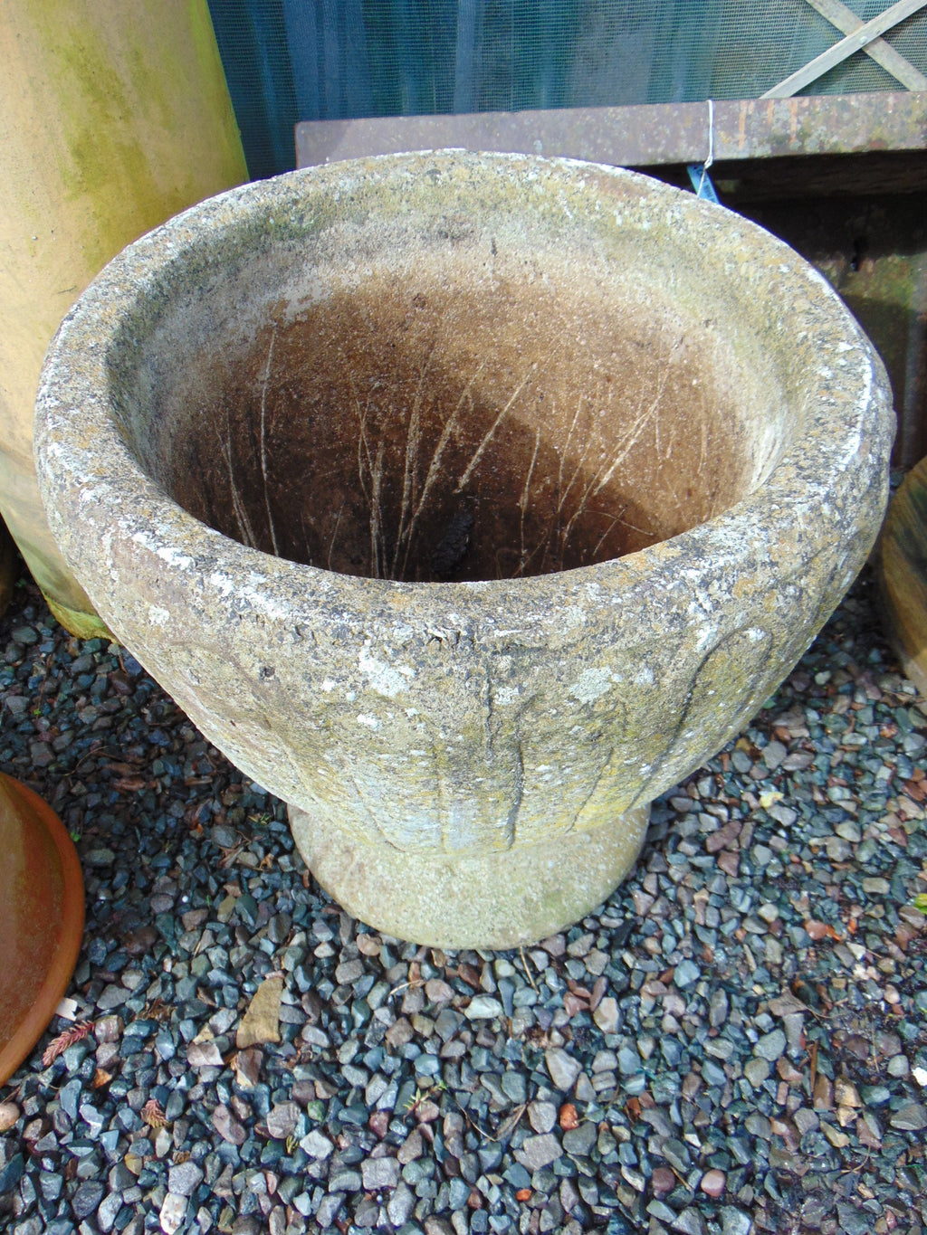 Weathered Reconstituted Stone Garden Urn