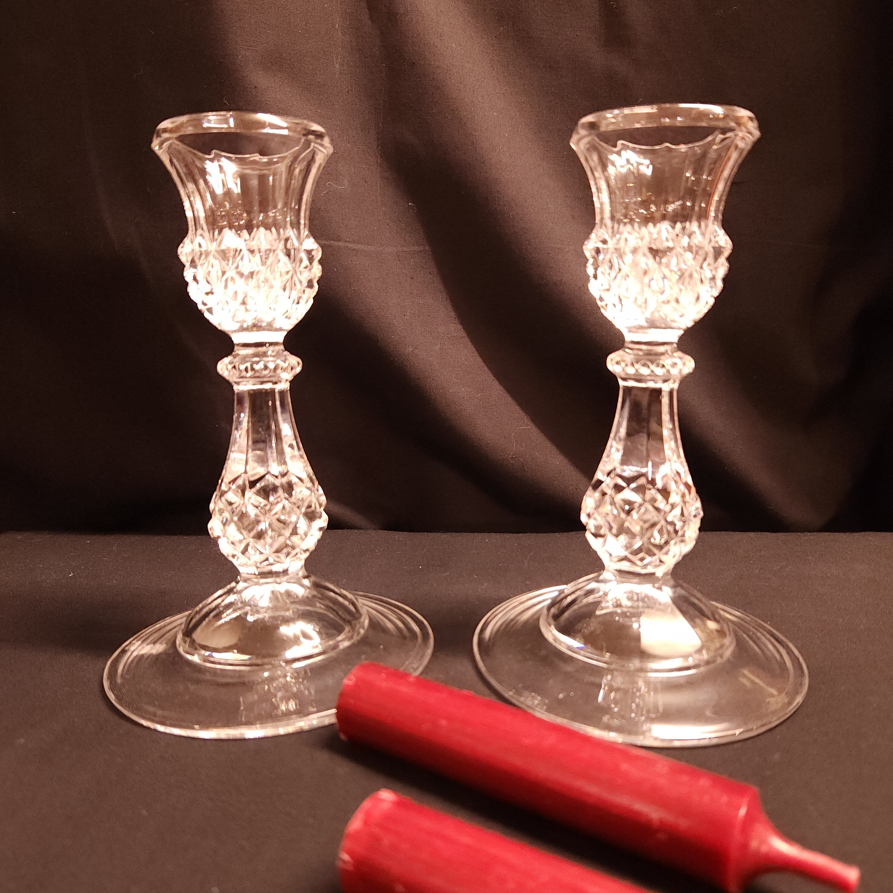 Pair of Crystal D'Arques Candlesticks