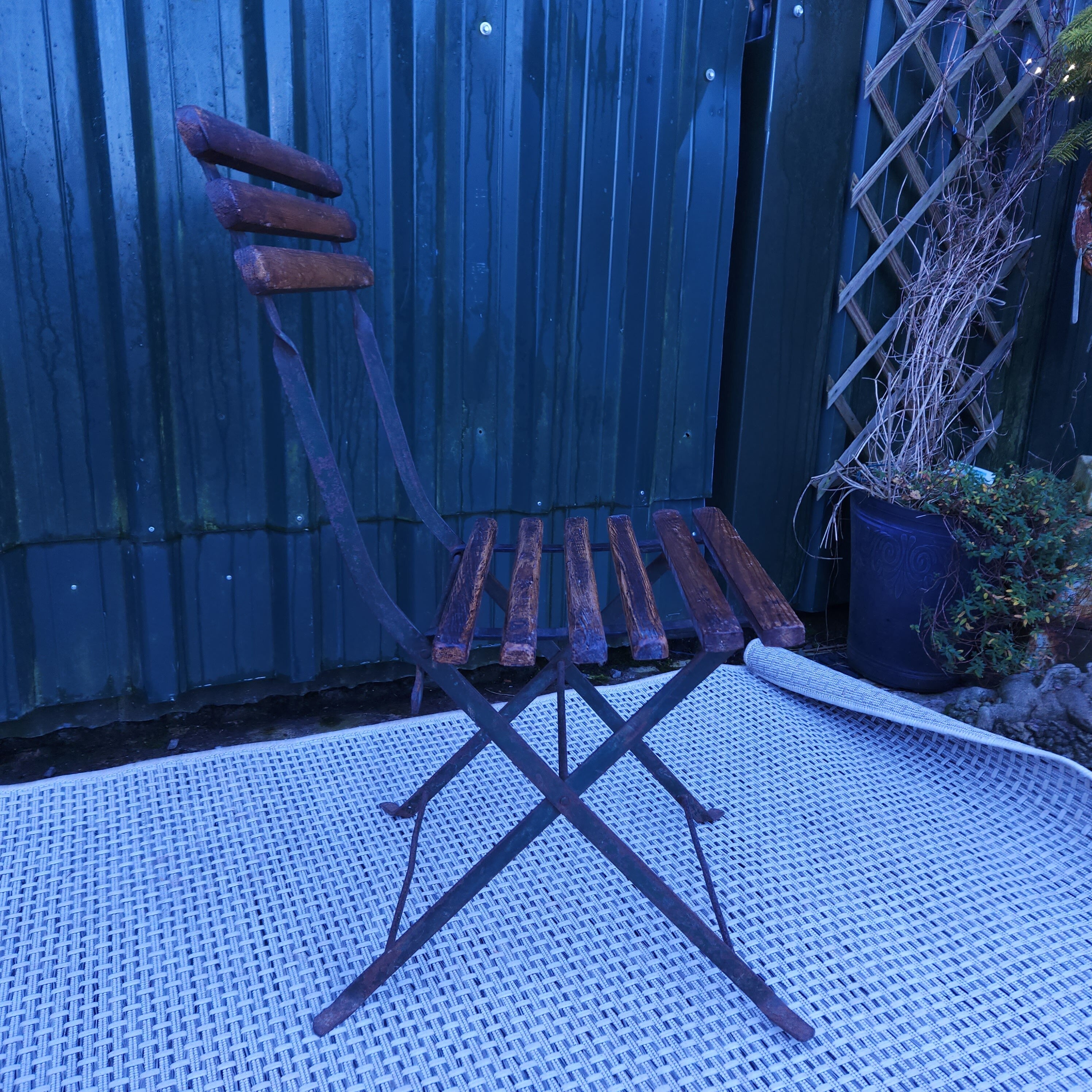 Set 4 Folding Chairs Circa Early 20thC