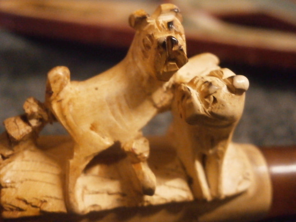 Meerschaum Cheroot Holder With 2 Dogs