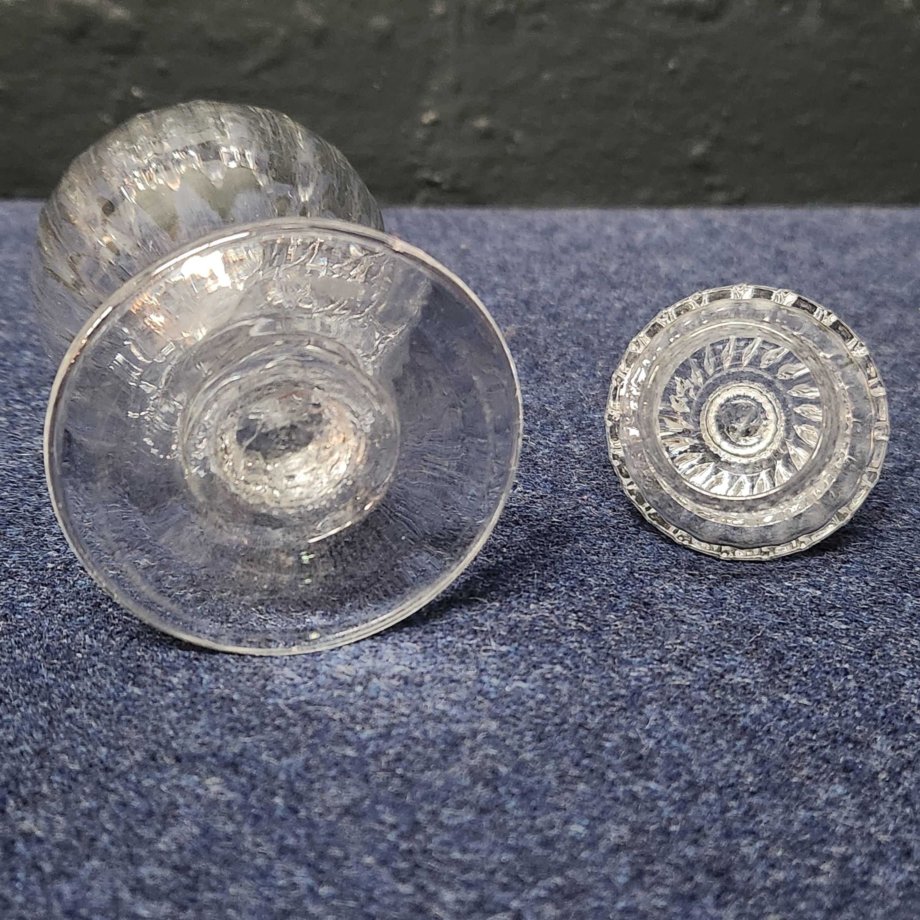 Hand Blown Glass Dry Mustard Lidded Jar Circa 1790