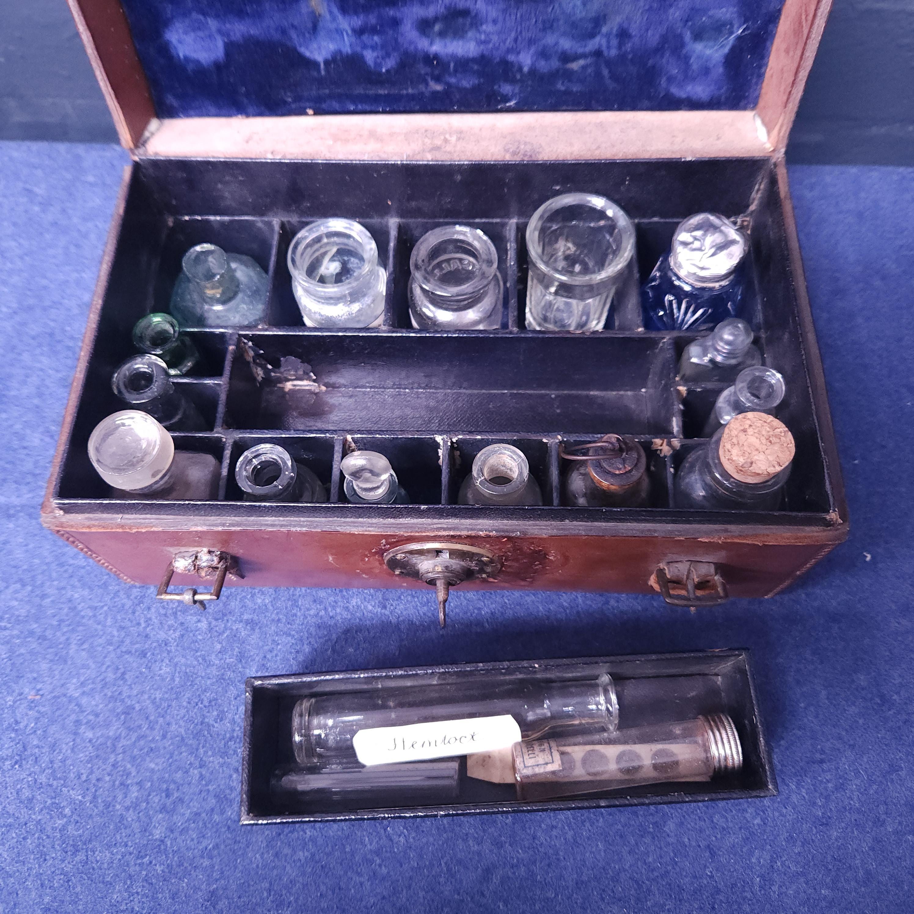 Victorian Apothecary Leather Case & Contenets