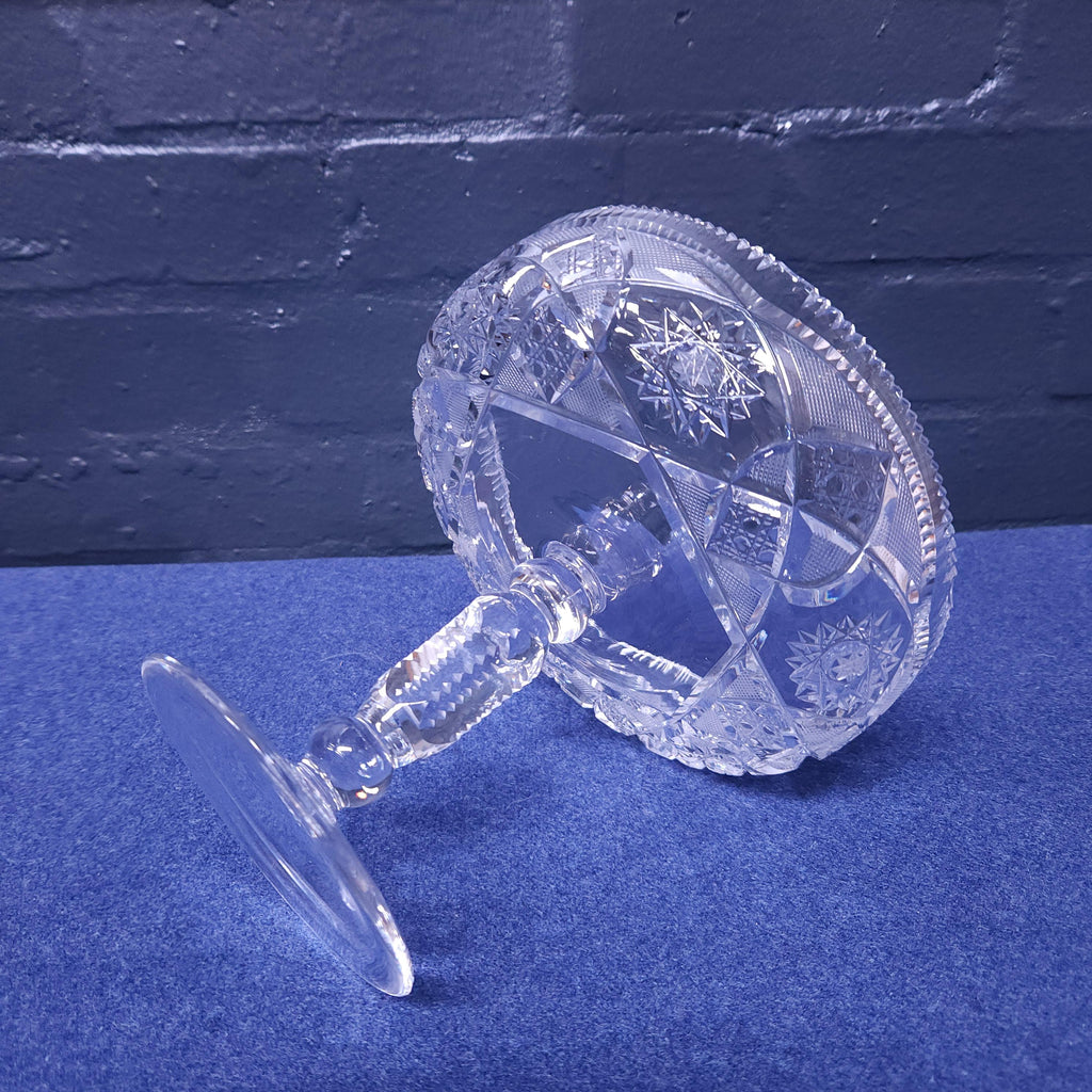Early 20thC Bavarian Cut Crystal Comport/Tazza