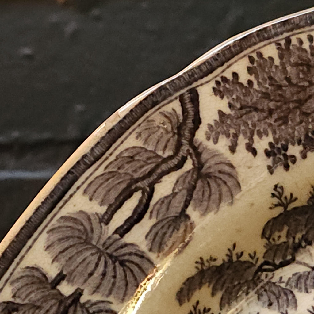 Georgian, W Davenport,  Small Black and White Transfer Plate Circa 1805