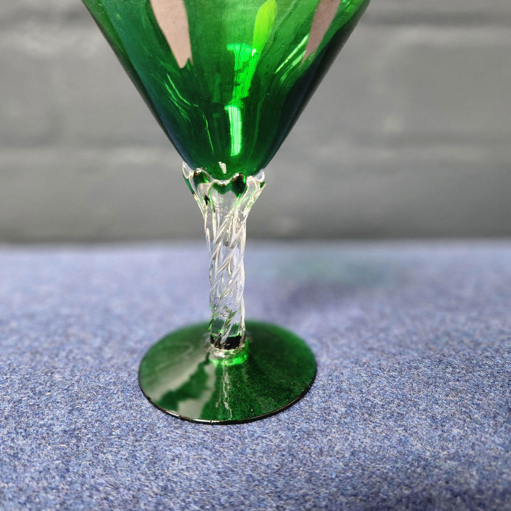 Continental Green Glass Vase