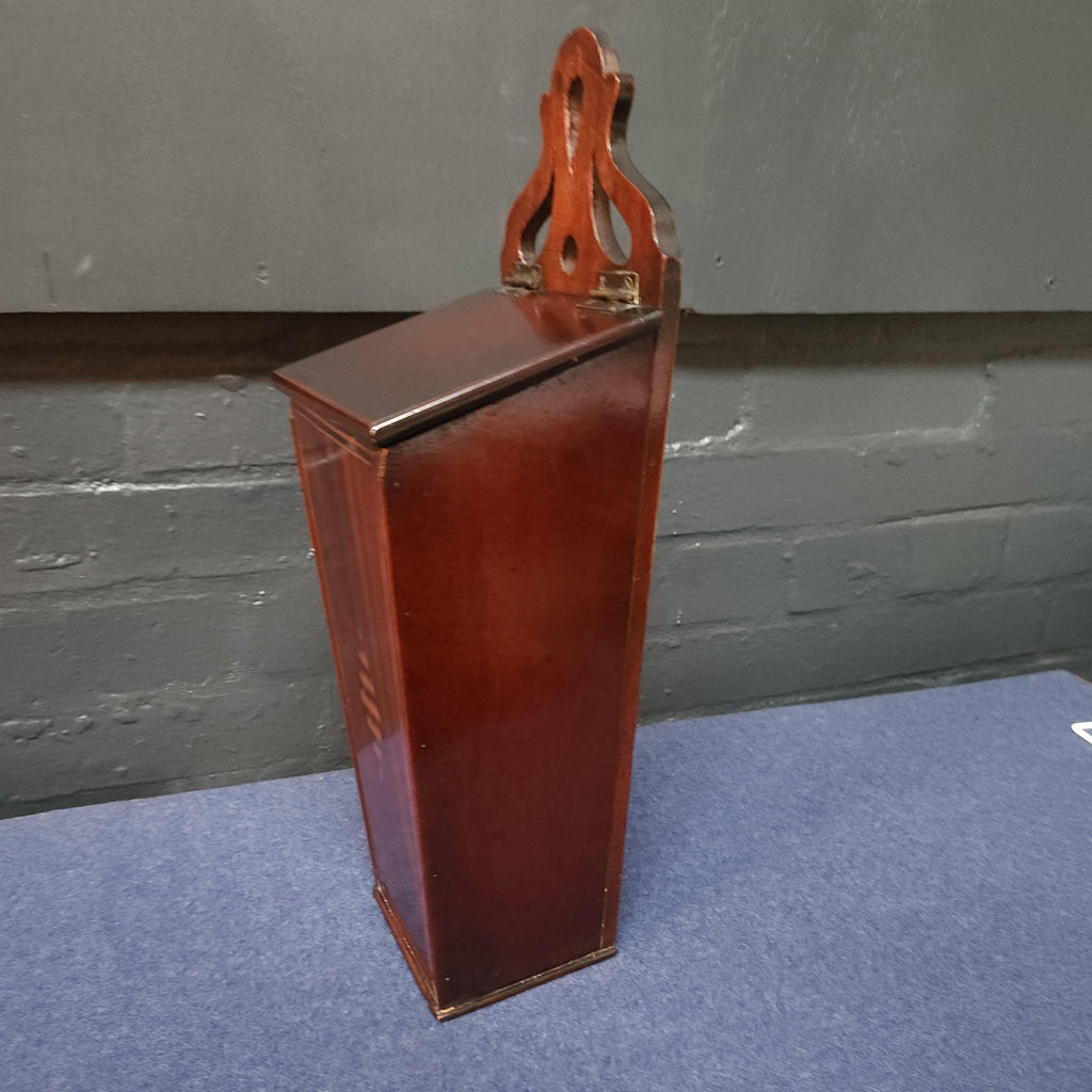 Inlaid Mahogany Georgian Candle Box. Circa Late 18thC