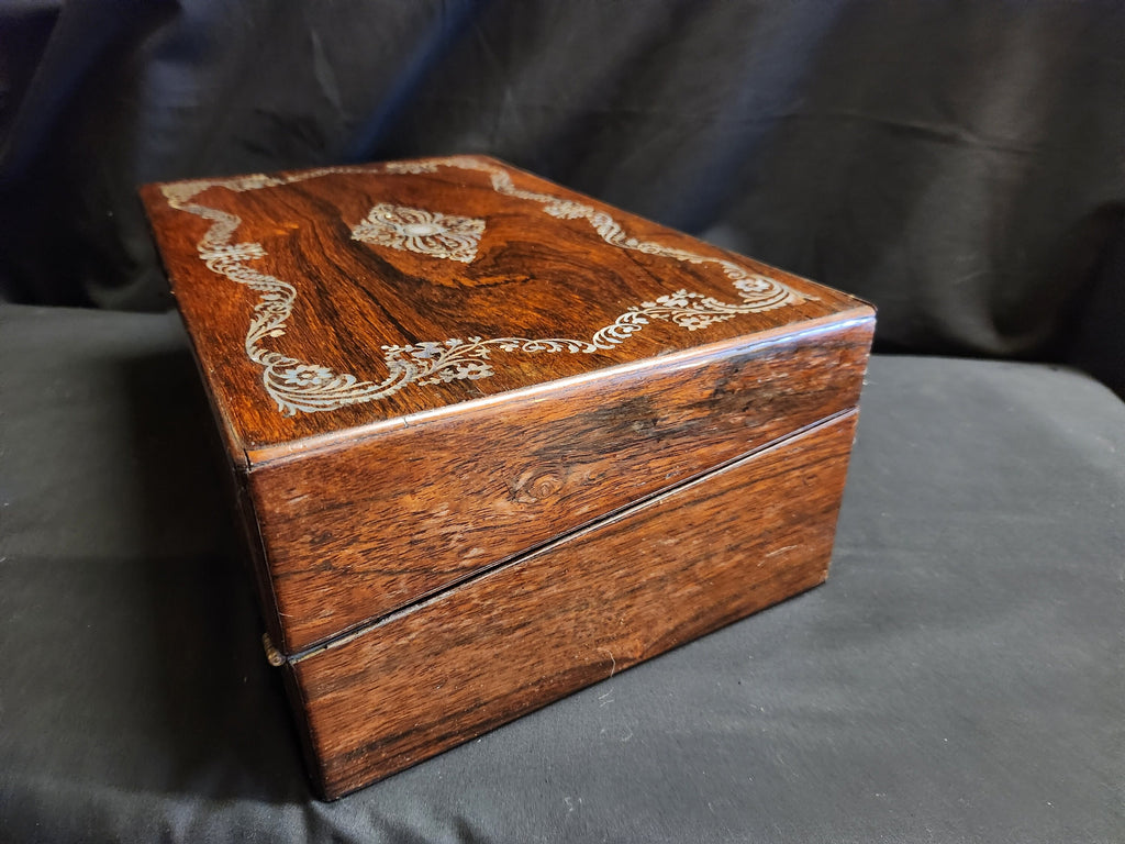 RESERVED **** Victorian Rosewood, Mother of Pearl Inlaid, Writing Slope