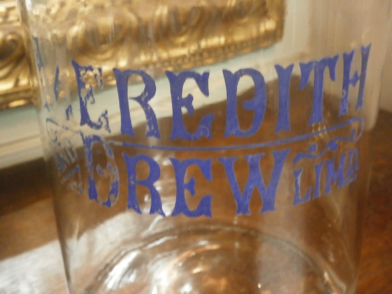 Rare Edwardian Meredith Drew Counter Top Biscuit Jar -- Antique