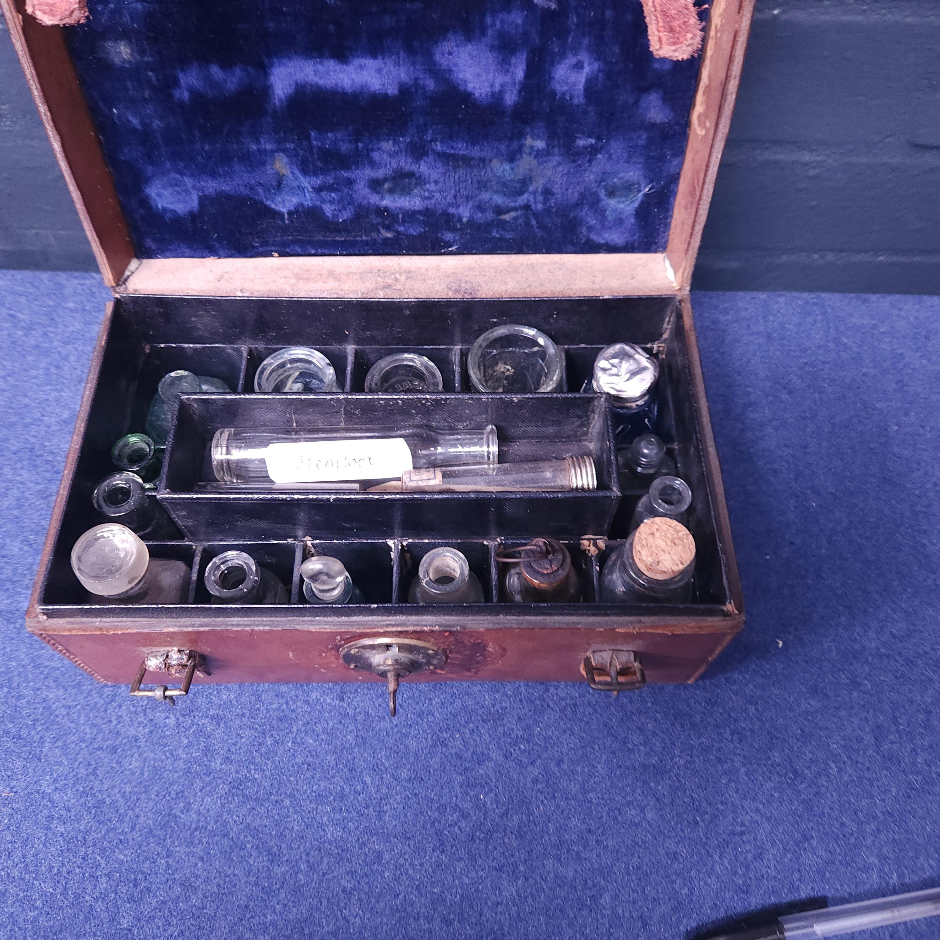 Victorian Apothecary Leather Case & Contenets