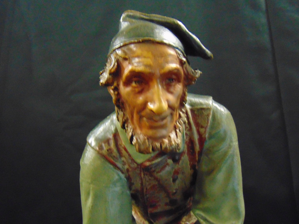 Large Continental Ceramic Figurine of a Man playing Bowls/Boules/Petanque - Vintage