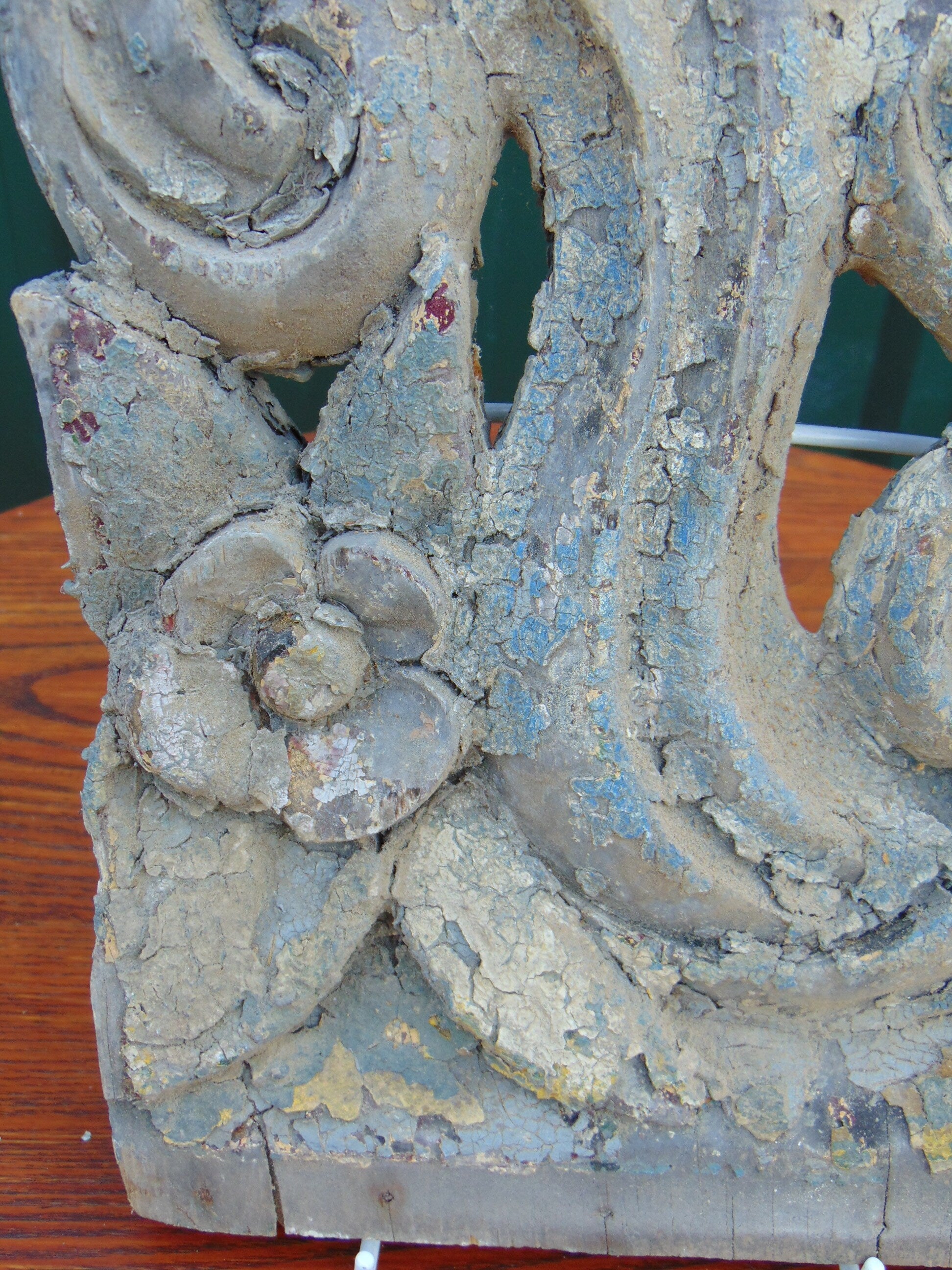 Carved Wooden Shelf Bracket, 19th Century Antique