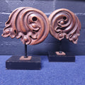 Pair of Mounted Antique Mahogany Architectural Pieces