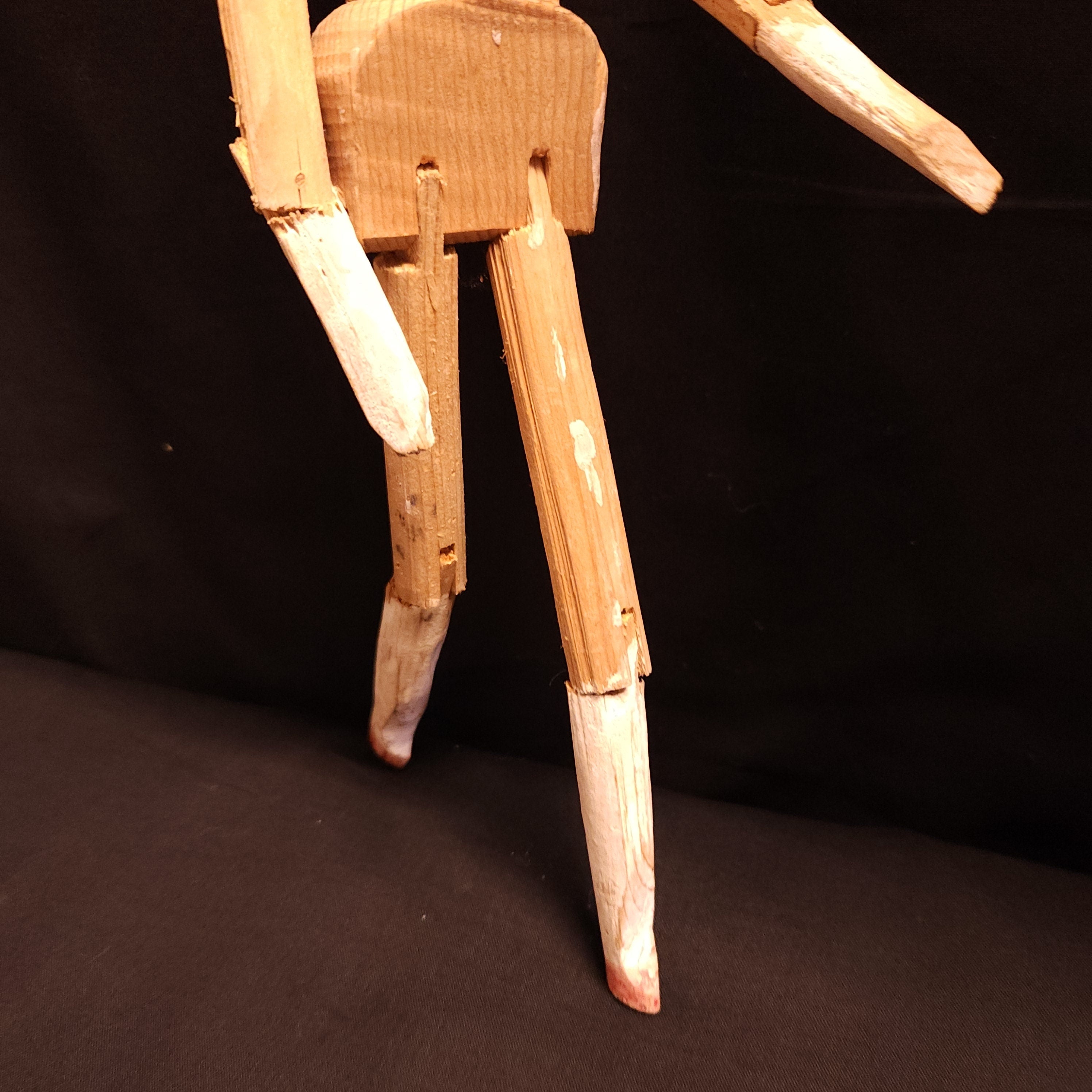 Antique Grodnertal Wooden Carved Peg Doll