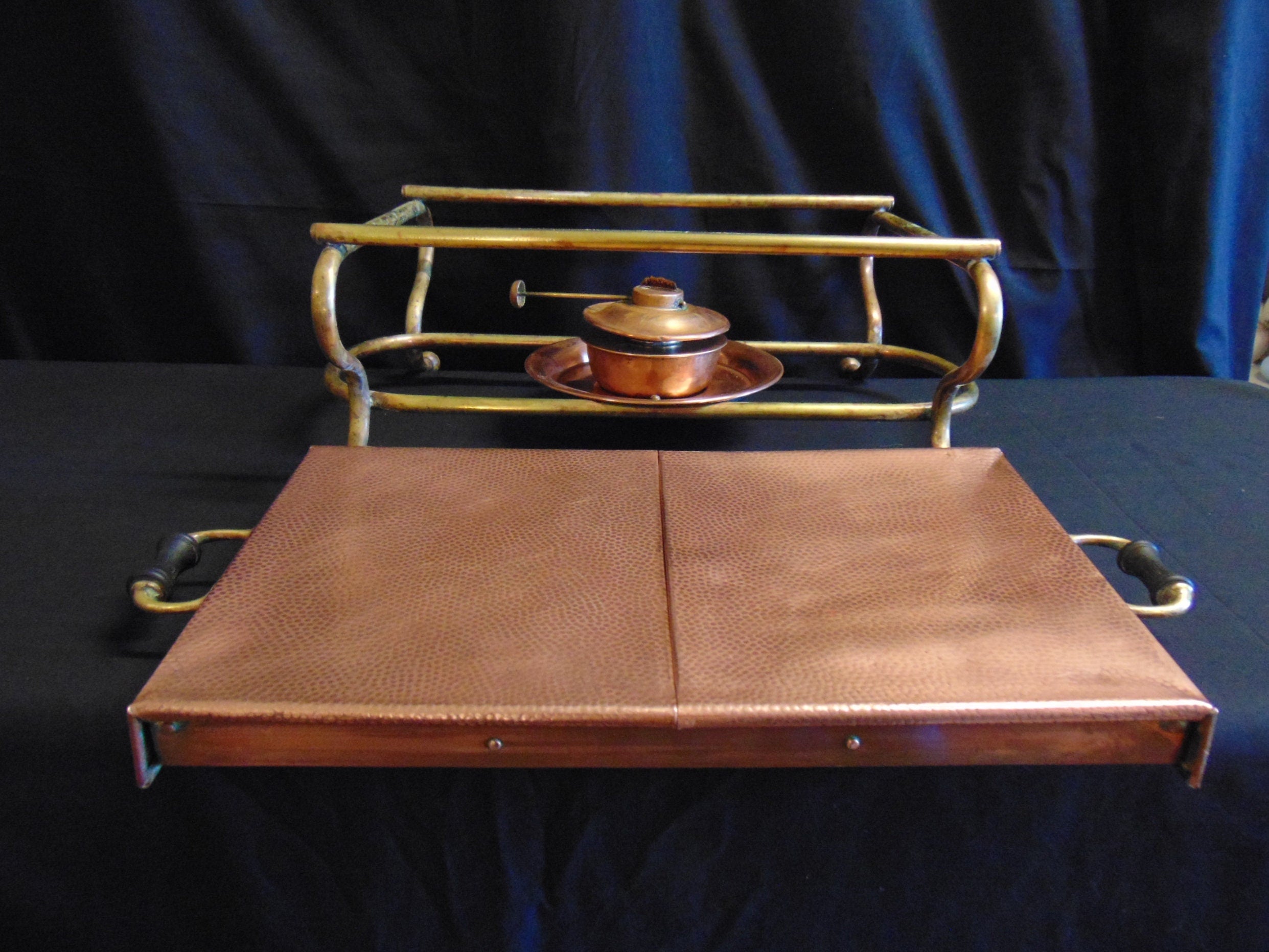 Edwardian Copper and Brass Tabletop Food Warmer - Townshends Ltd