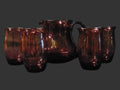 Aubergine Glass Lemonade Set, Jug/Pitcher and 6 Glasses