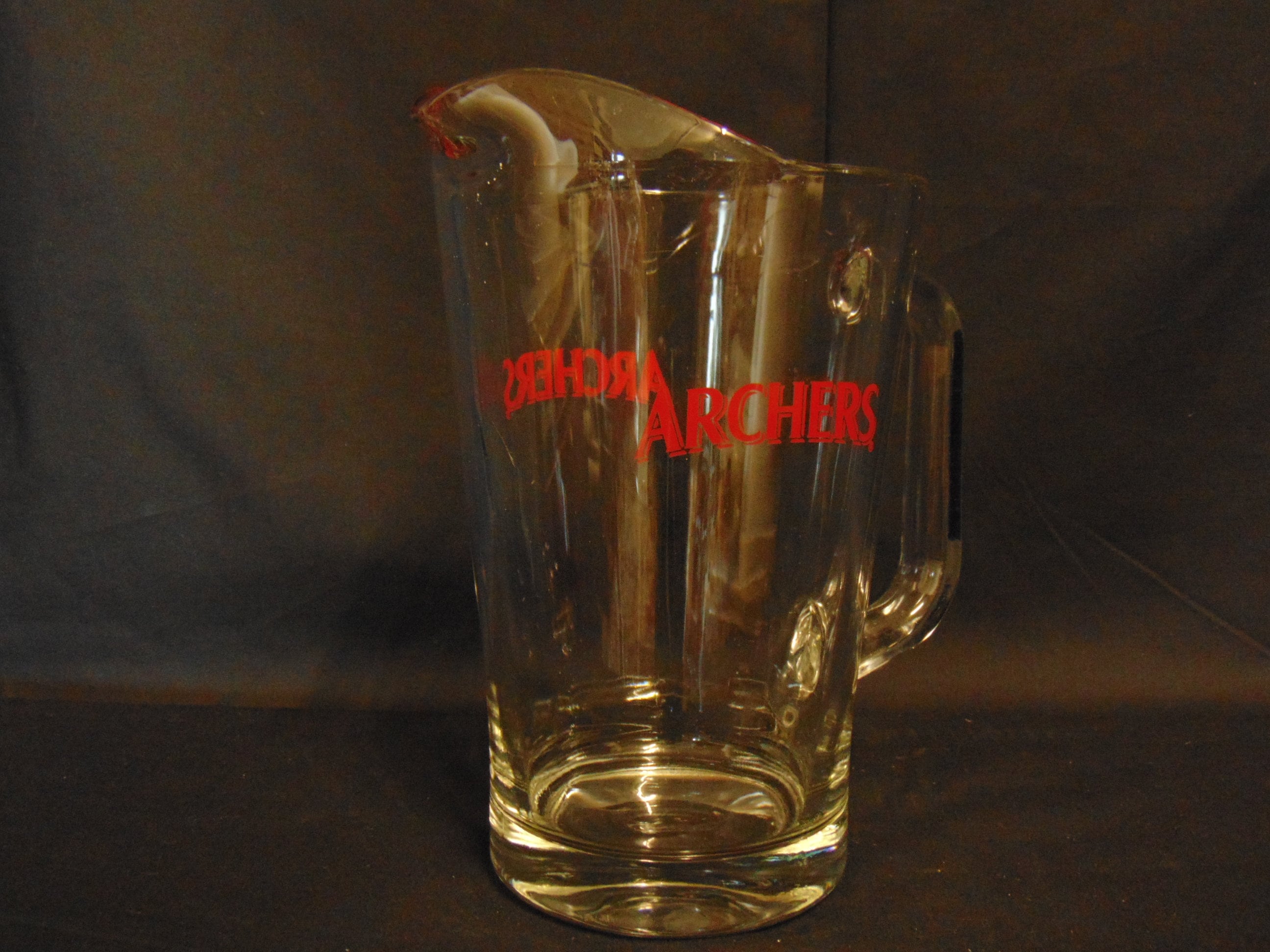 Vintage Archers Glass Advertising Pitcher