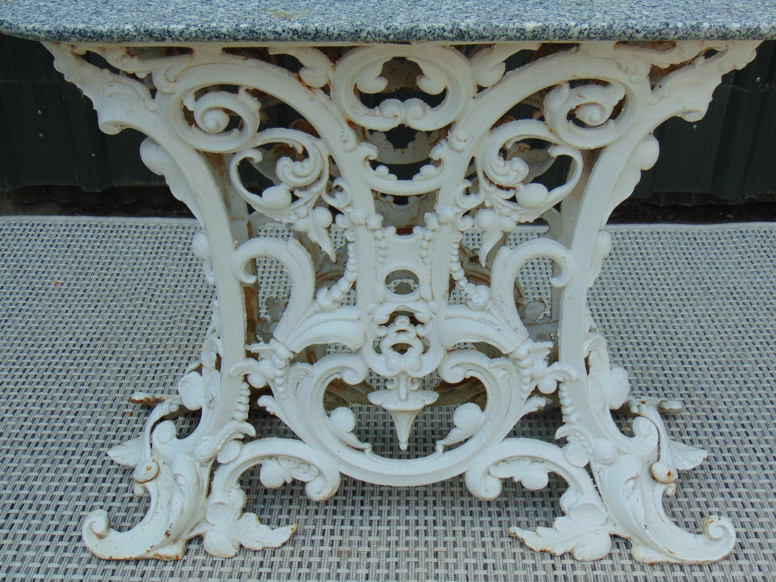 Victorian Cast Iron Marble Topped Table