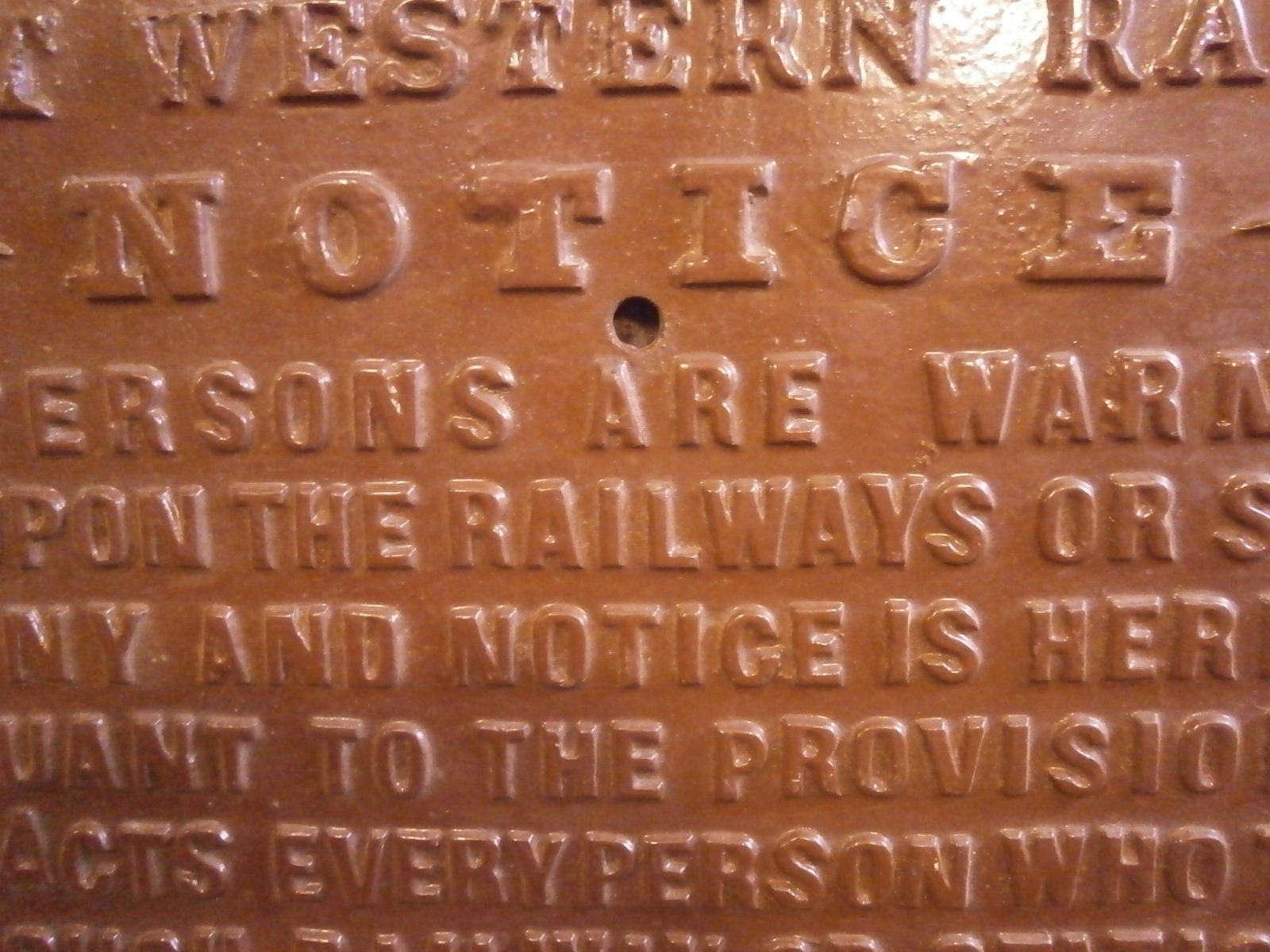 Cast Iron GWR Railway Notice Sign, Trespasser Warning, Original Antique