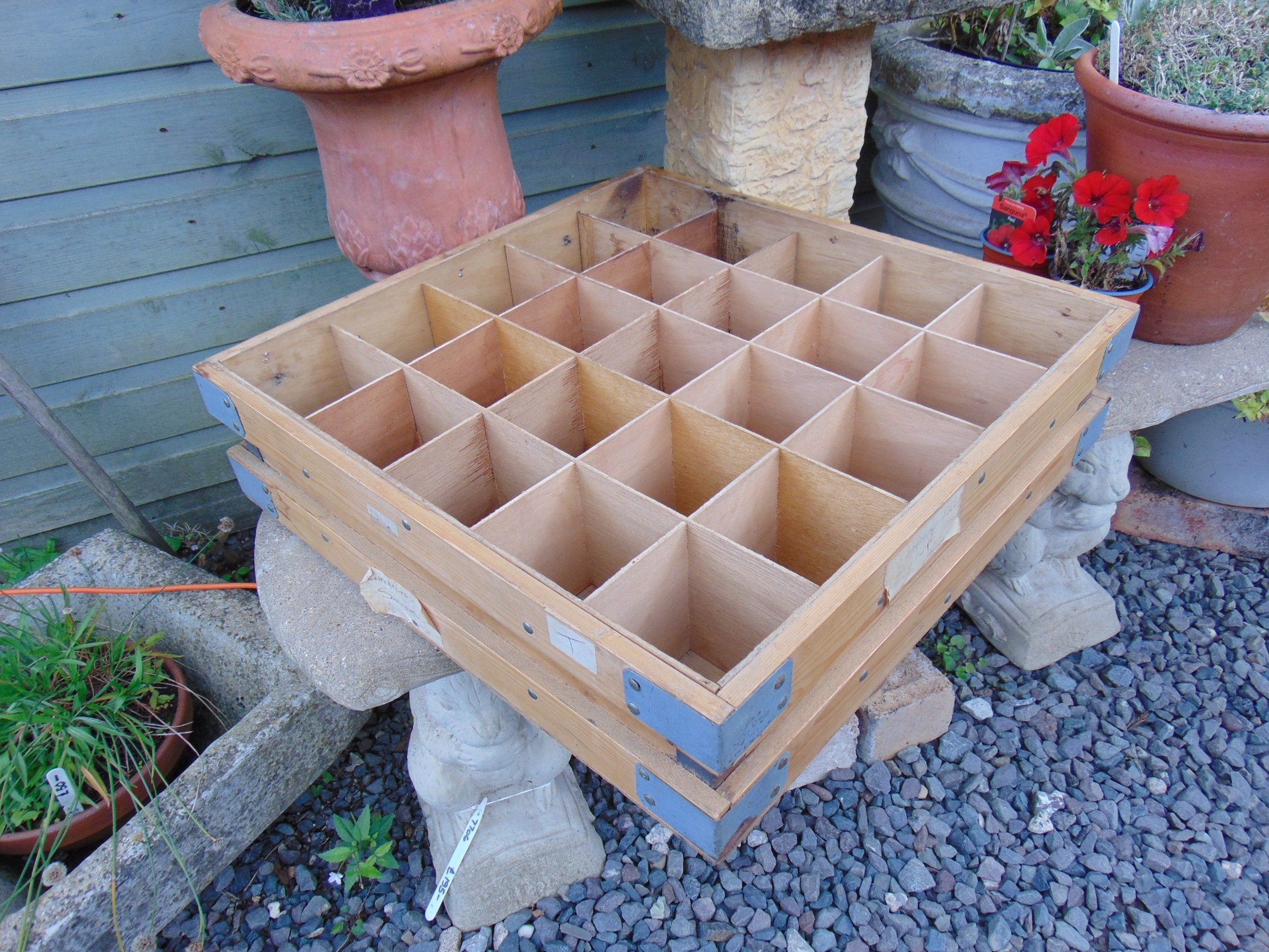 Vintage Wooden Crate For Drinking Glasses