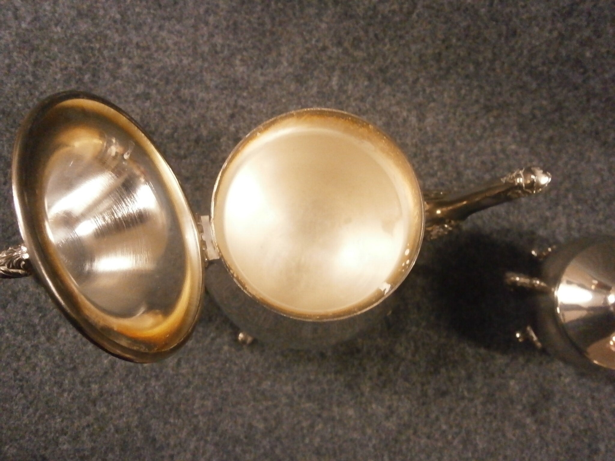 Vintage Silver Plate Coffee Pot, Covered Sugar Bowl and Creamer Jug