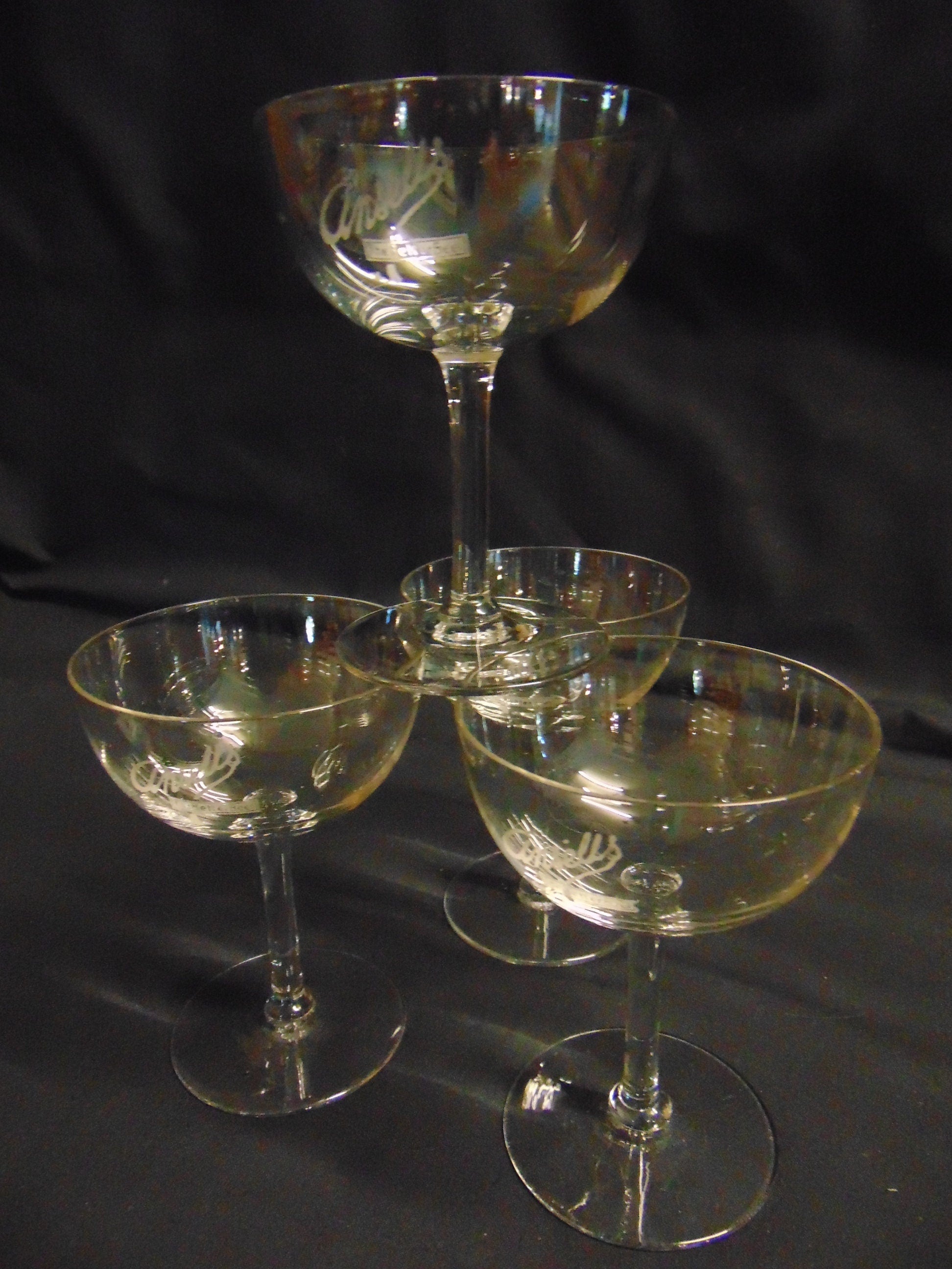 Set of 4 Vintage Ansells Brewery Champagne Coupe
