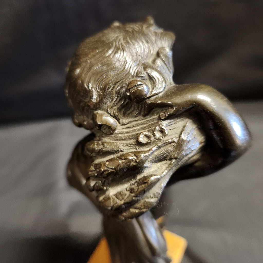 Pair Bronze Harvest Putti after Claude Michel