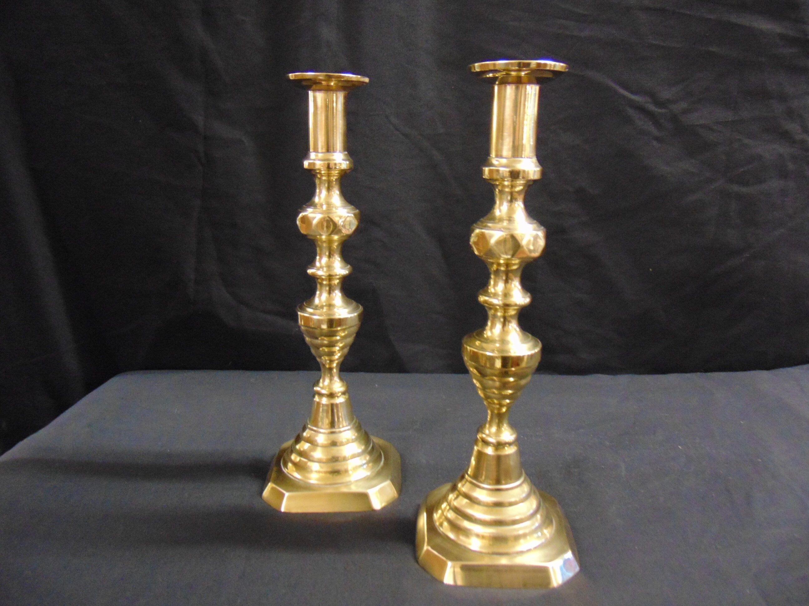 Pair Brass Georgian Candlesticks